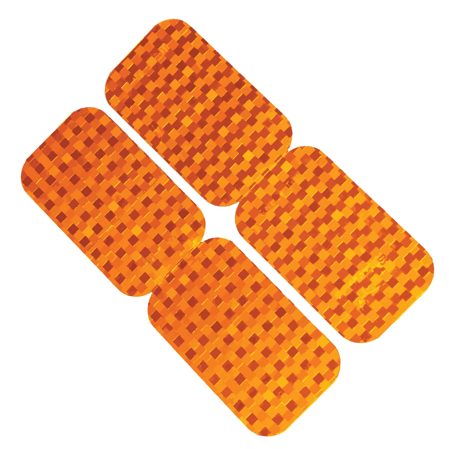 Litemark Dot-Sae Amber 2 Inch X 3.5 Inch High Reflective Prismatic Lenses With Durable Protective Transparent Layer For Safety A