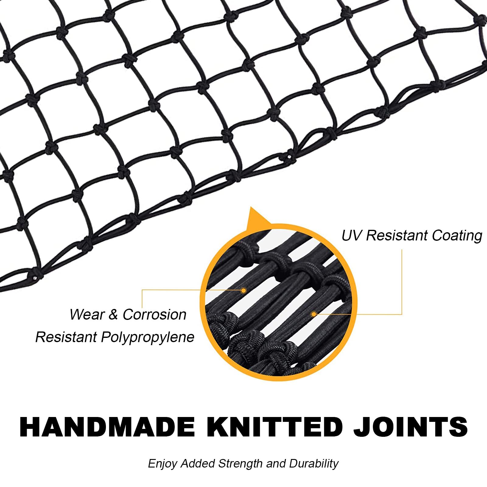 Gspscn Cargo Net 3' X 4' For Truck Pickup Bed, Trailer,Boat,Rv Suv Stretches To 9'X12' Max Roof Rack Net,Small 4   X4    Mesh He