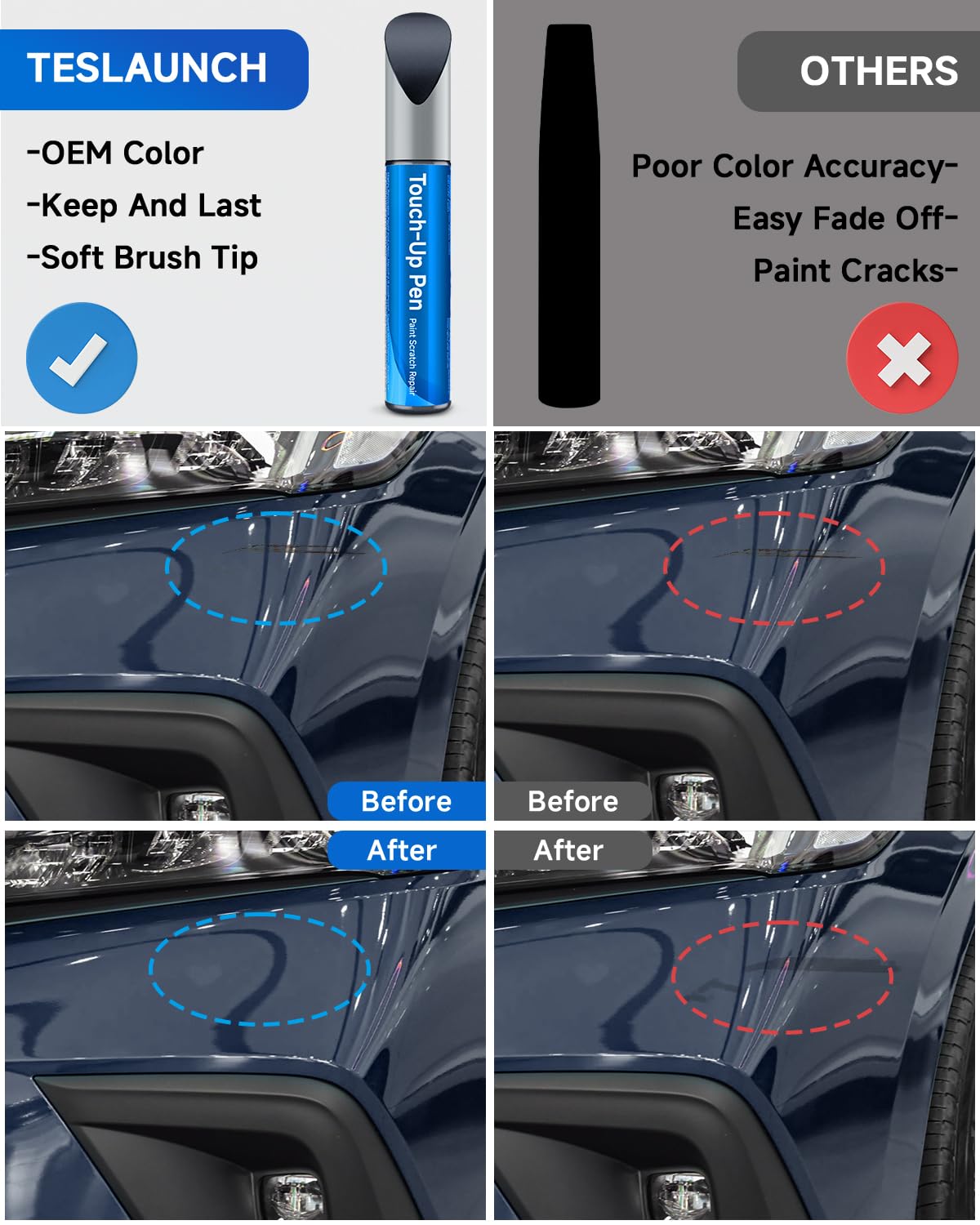 B-607M Cosmic Blue Metallic Touch Up Paint Compatible with Honda Exact Match Touch Up Paint Car Scratch Repair