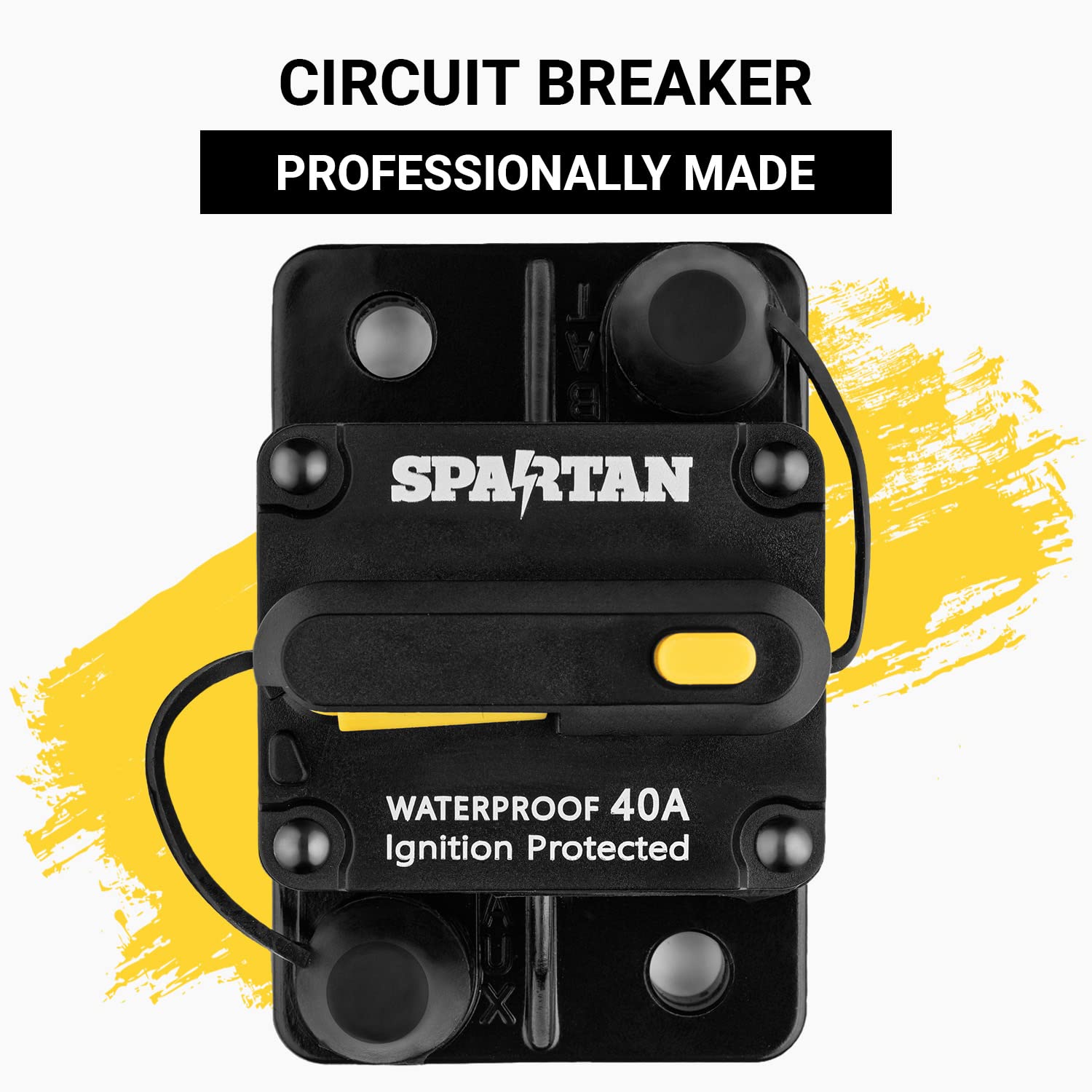 Spartan Power Ignition Protected Marine Circuit Breaker - Waterproof Circuit Breaker, Battery Disconnect Switch, Resettable Fuse