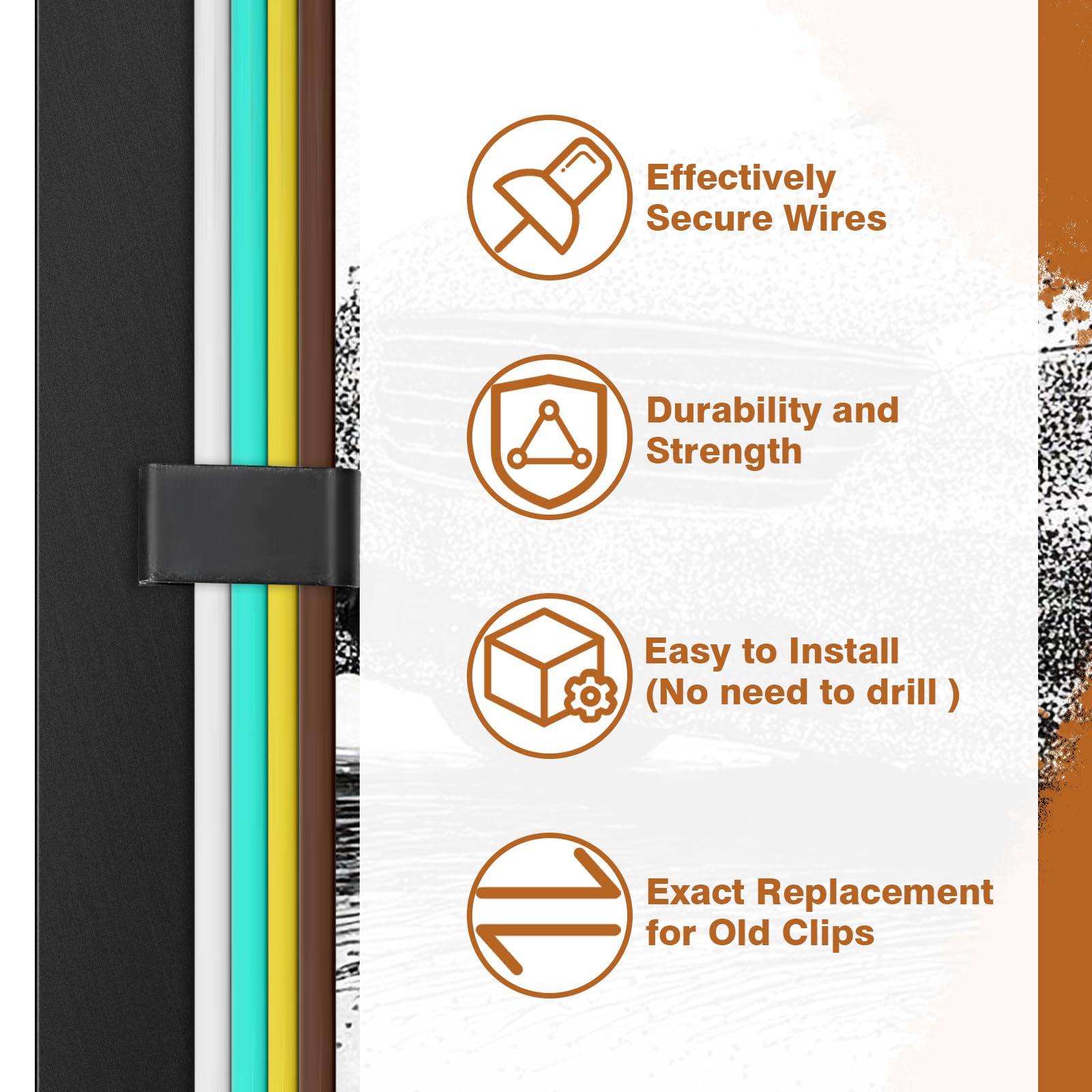 Datanly 50 Pack Trailer Frame Wire Clips Black Push-On Chassis Wire Clips Anti-Corrosion Spring Steel Harness Fasteners for Auto