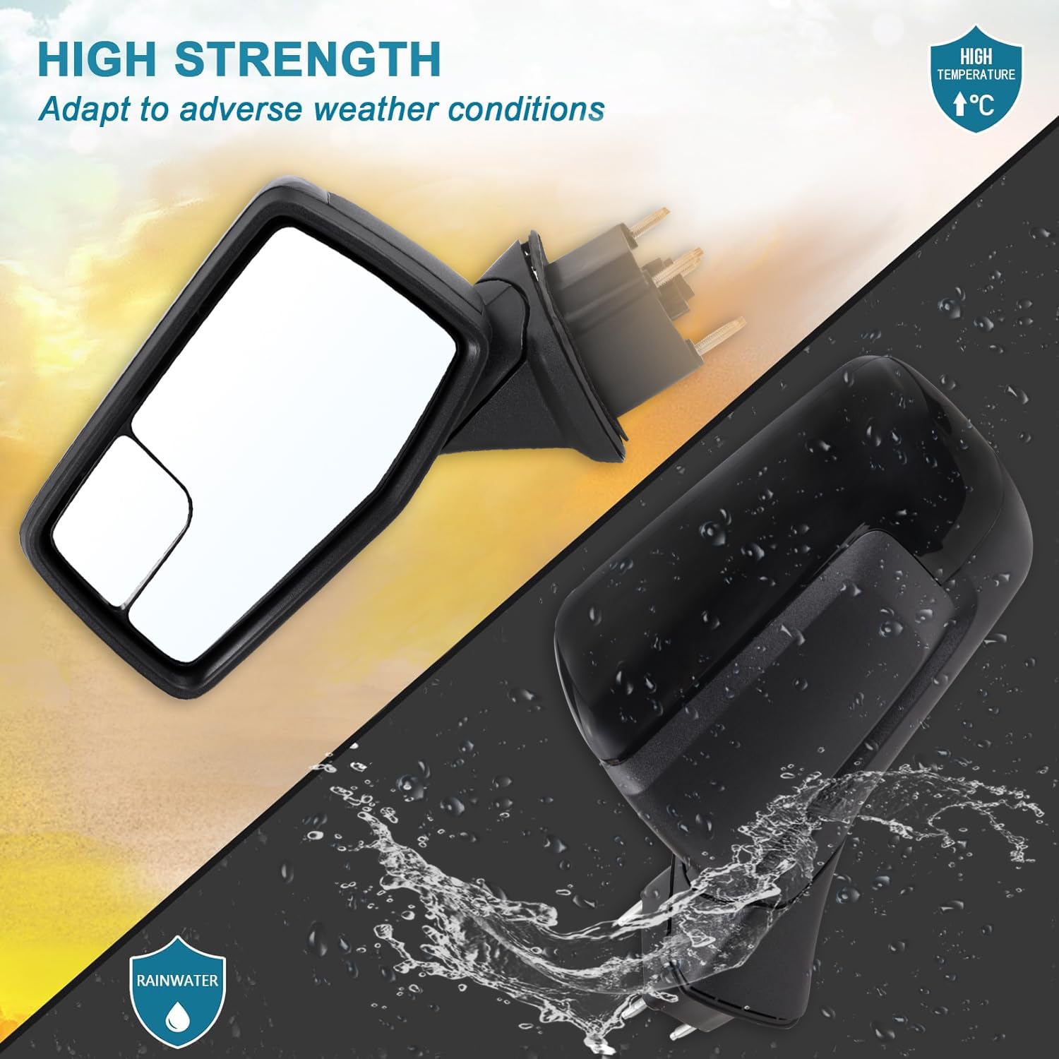 Lqito Left Driver Side Mirror Compatible with 2019 2020 2021 2022 2023 2024 2025 Chevy Silverado 1500 Black Replace #GM1320582(0