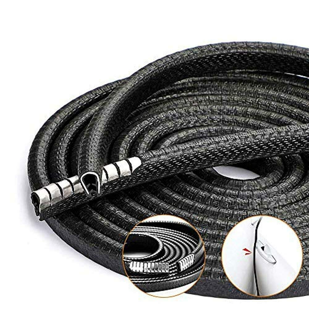 Otoliman Steel Coating Black Rubber 10Mmx5Metres(16Feets) Car Door Edge Scratch Guard Trim Molding Protector Cover Full Size 5M