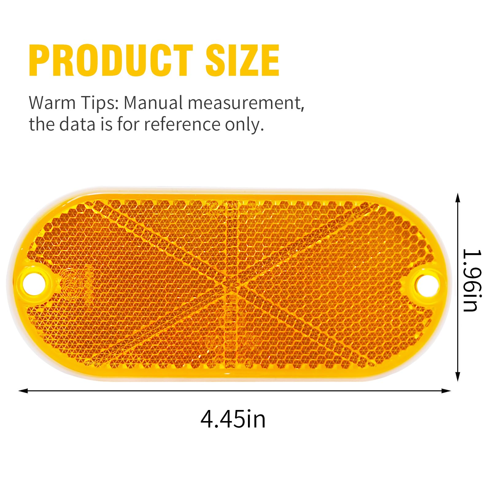 Zudksuy 10 Pack Front Reflector Oval Reflectors Driveway Reflectors For Driveway Fence Gateposts Cars Boats Mailboxes Trailer Se