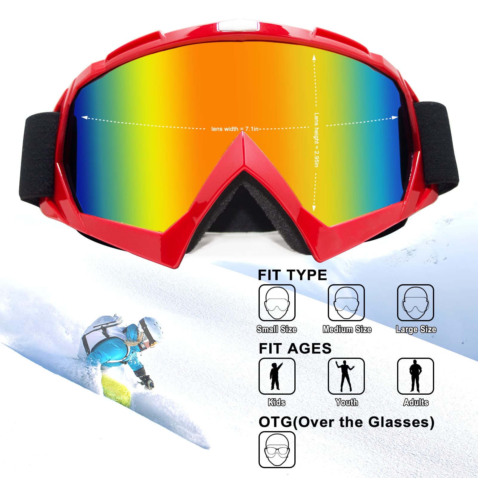 Zukmi Dirt Bike Goggles Atv Motocross Goggles Motorcycle Goggles Mx Off Road Goggles For Men Women Adult Youth Riding Racing