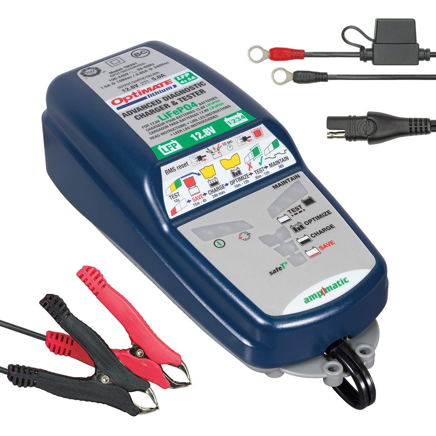 Optimate Tm-291 Lithium 4S 5A 10-Step 12.8V 5A Sealed Battery Saving Charger & Maintainer