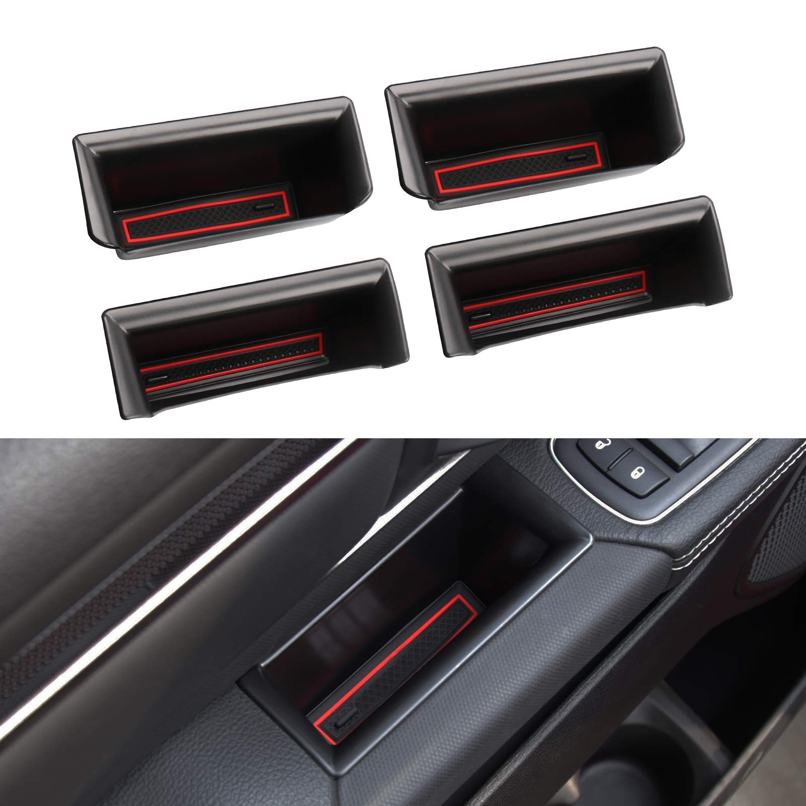 Motrobe Door Side Storage Tray For Dodge Ram 1500 Crew Cab Driver And Passenger Door Armrest Pocket Insert Organizer 2024 2023 2