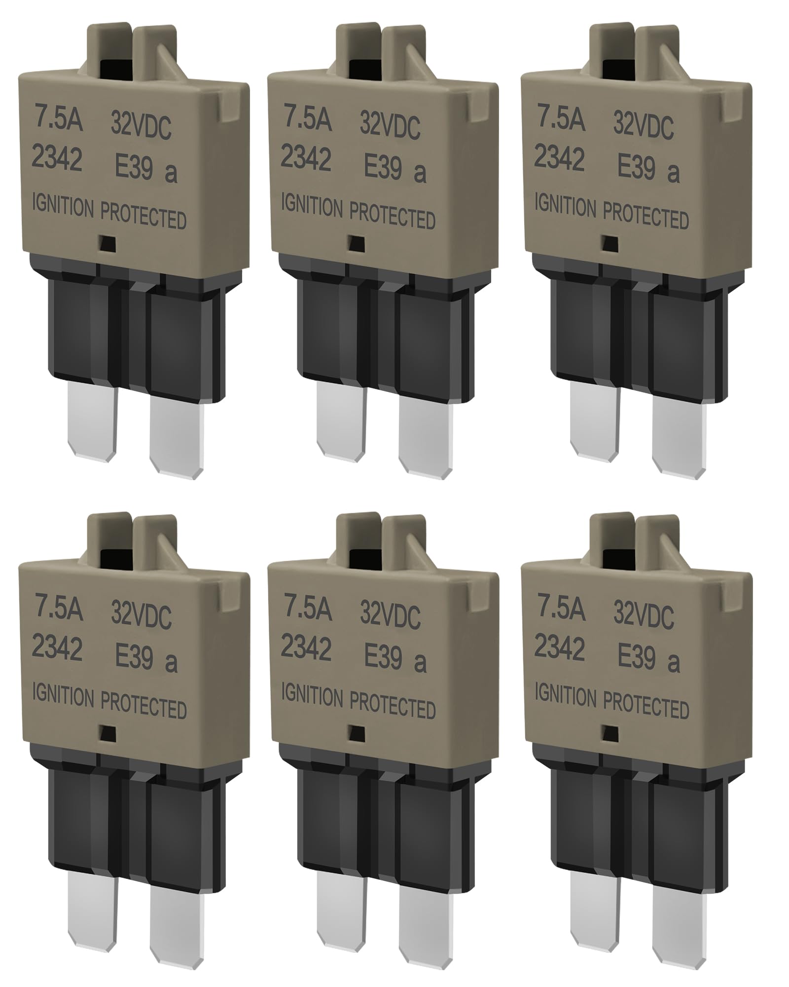 Automotive Resettable Standard 7.5A Fuse Ato Manual Reset Blade Fuses Circuit Breaker For Boat Truck Suv Car Motorcycle Dc 32V -