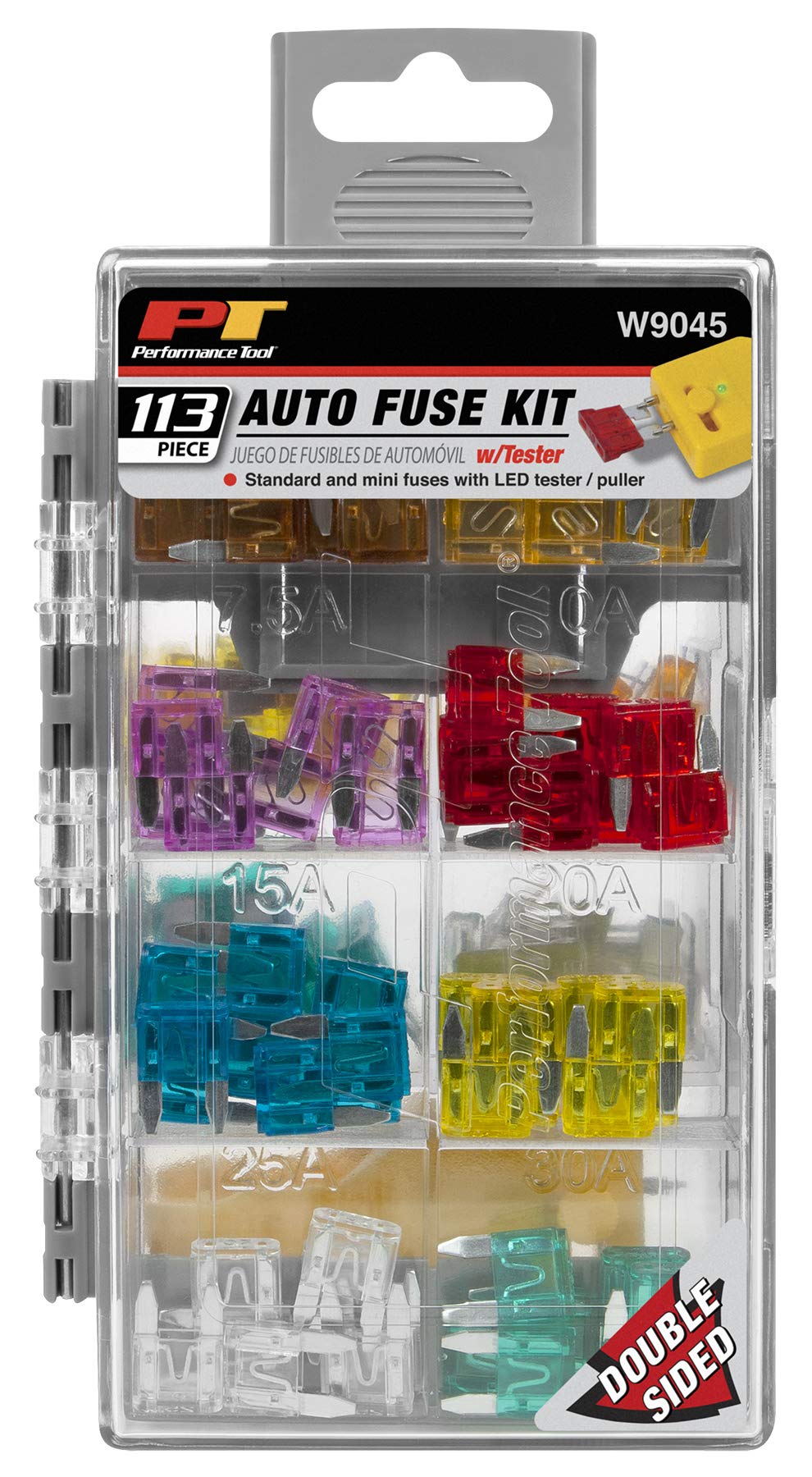 Performance Tool W9045 113Pc Auto Fuse Kit W/ Tester