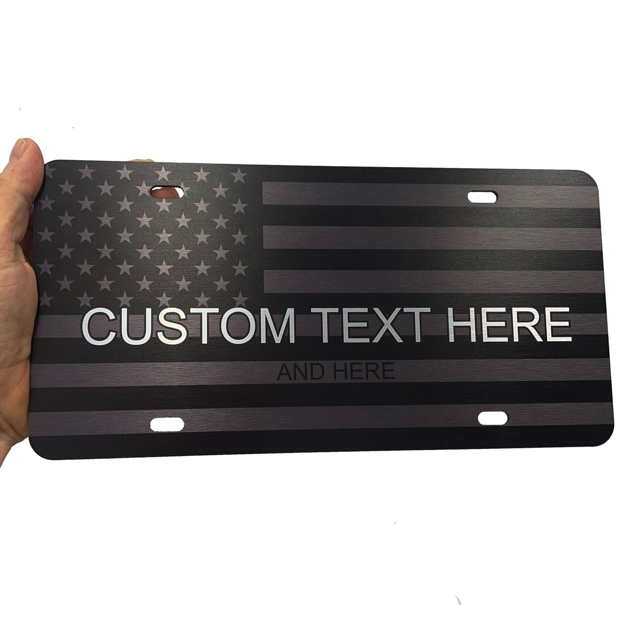Jass Graphix Personalized Tactical American Flag License Plate - Custom Made In The Usa -Black