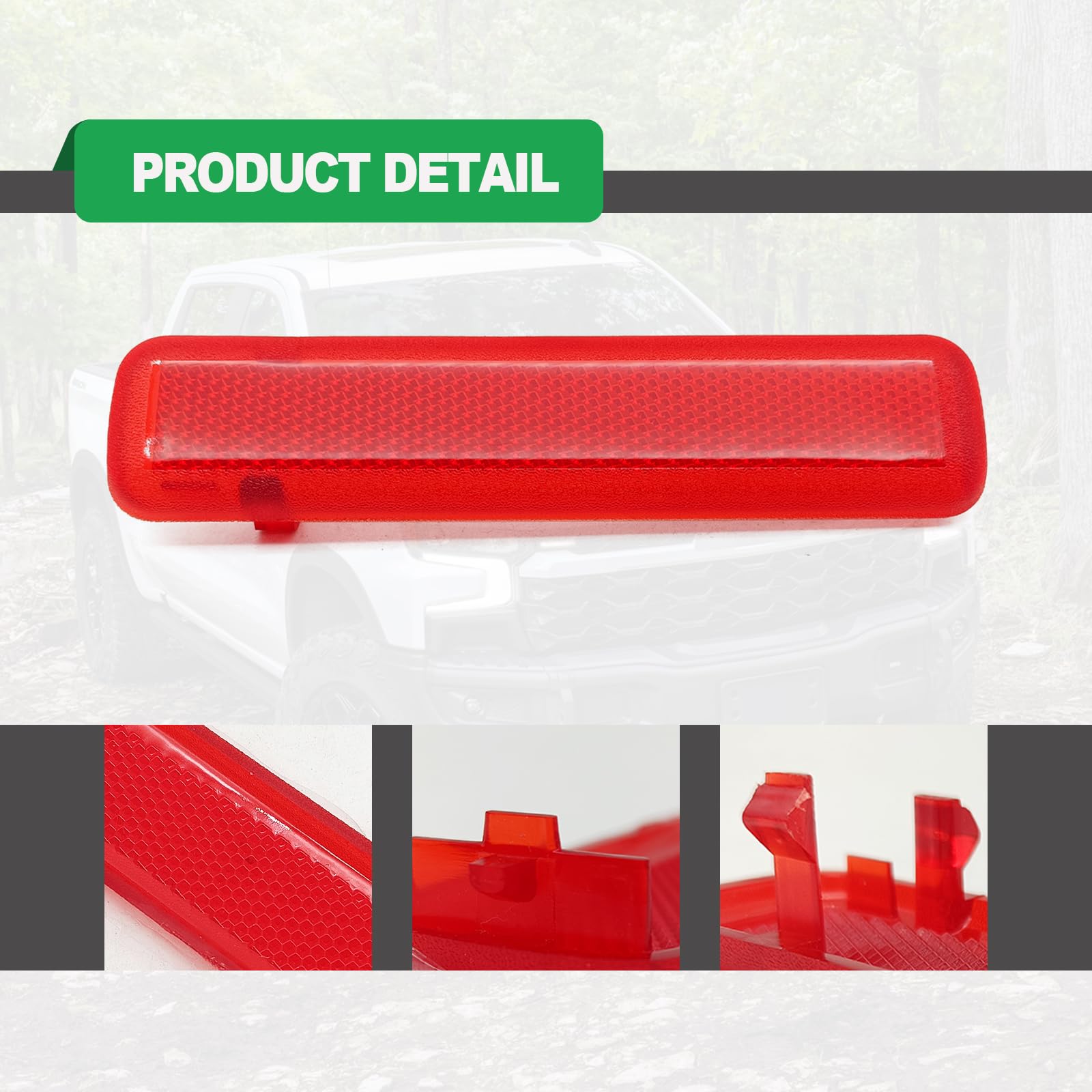 1 Pair Rear Left Driver And Right Passenger Side Door Red Reflector Panel, Safety Alert Light Cover, Compatible With Chevrolet G