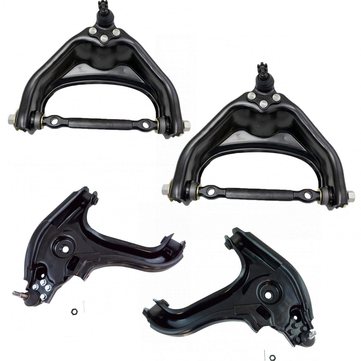 TRQ Front Upper & Lower Control Arm with Ball Joint Set Compatible with 2000-2001 Dodge Ram 1500
