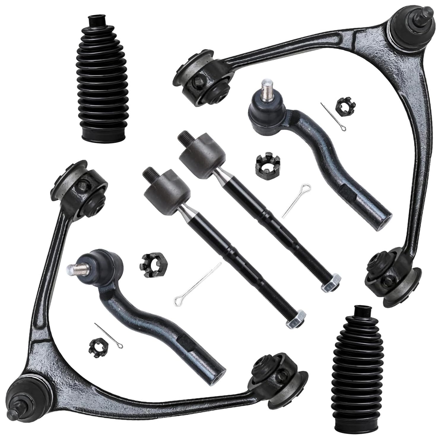 Detroit Axle - 8pc Front End Suspension Kit for 1998-2005 Lexus GS300, 1998-2000 GS400, 2001-2005 GS430, 2 Upper Control Arms 4 