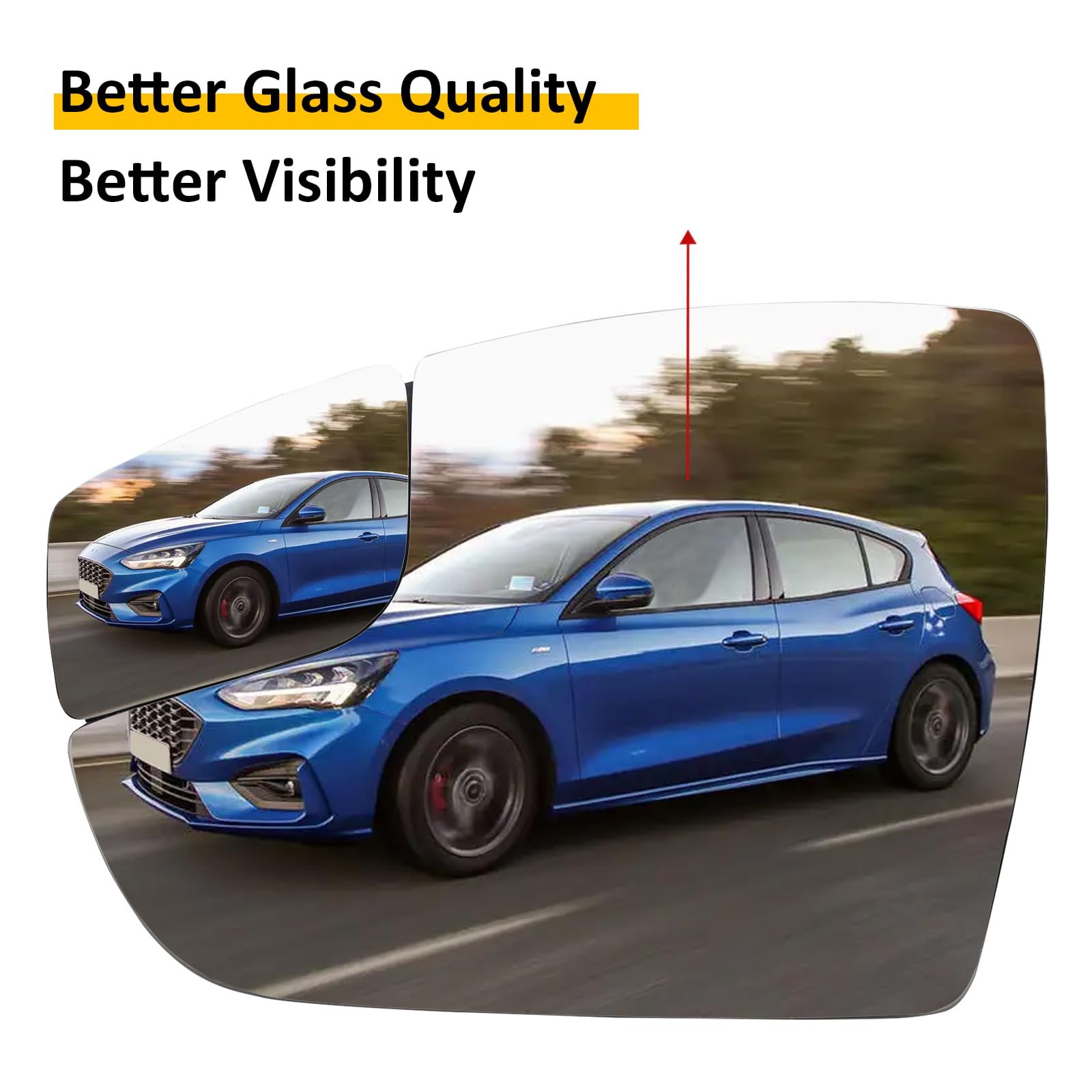 LOIYLLEN Driver Side Mirror Replacement for Ford Focus 2012 2013 2014 2015 2016 2017 2018 - Left Side Mirror Glass, Rear View Mi