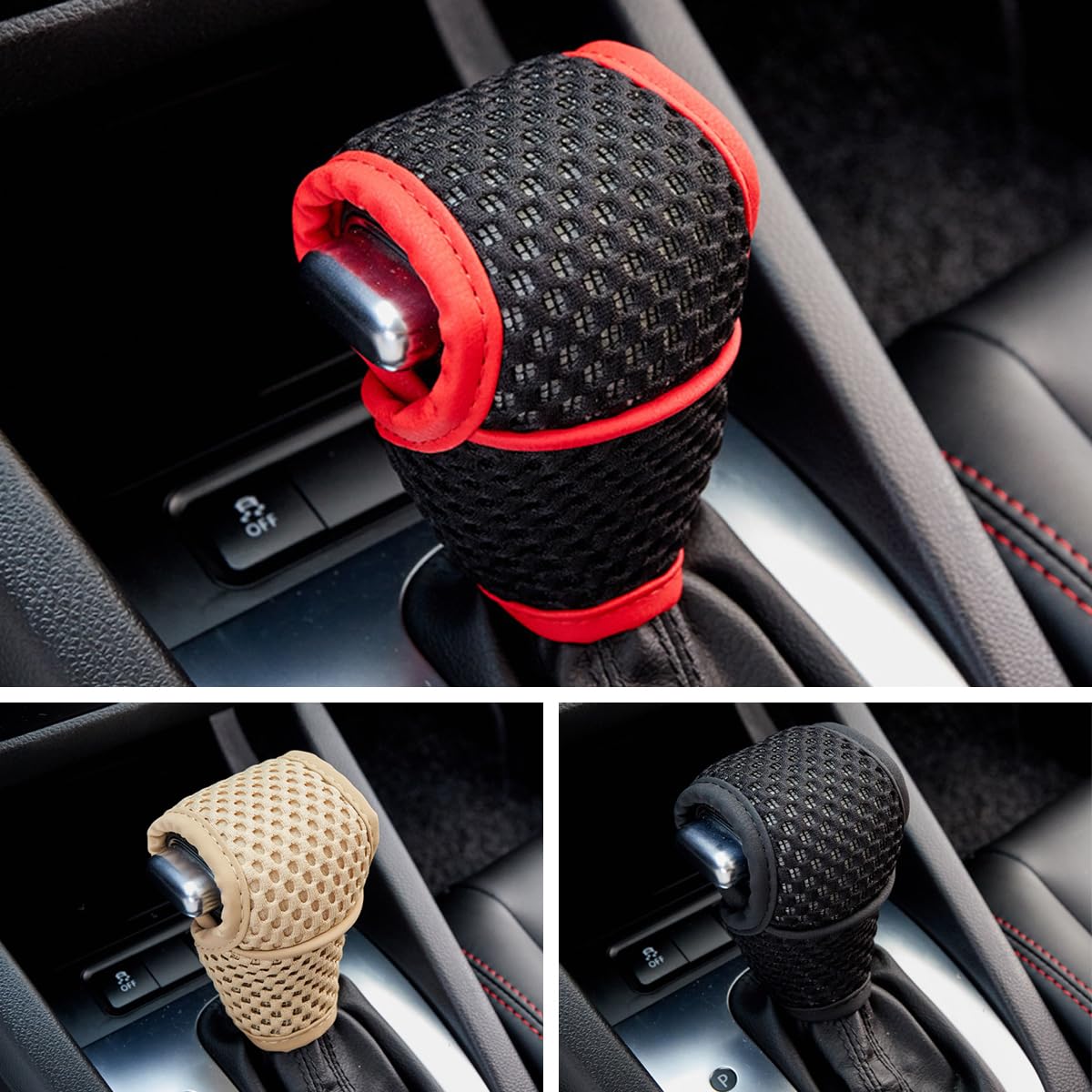 AUCELI Car Gear Shift Knob Cover, Automotive Manual Stick Shifting Handle Gear Shift Knob Protector, Vehicle Decoration Accessor