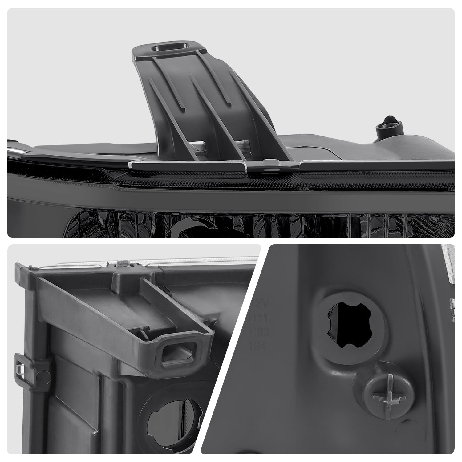 Dna Motoring Pair Oe Style Headlights Compatible With 07-13 Gmc Sierra 1500/07-14 Sierra 2500 Hd 3500 Hd, Chrome Housing/Smoked