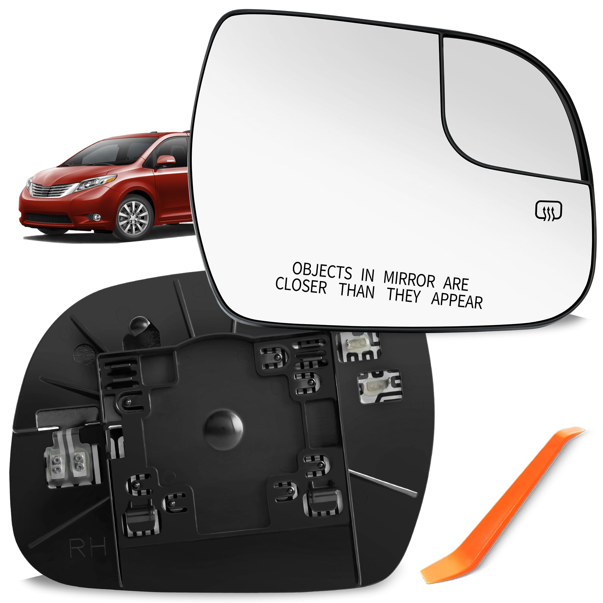 SNEMEEY Compatible with Toyota Sienna Passenger Side Mirror 2014 2015 2016 2017 2018 2019 2020, Power Heated Right Side View Mir