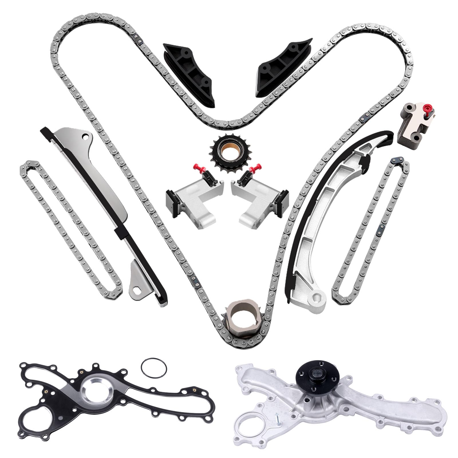 Scitoo Engine Timing Chain Kit With Water Pump - Tk2040 Aw6047 Fit For Lexus Es350 Rx350 Rx450H Highlander Sienna Avalon Camry R