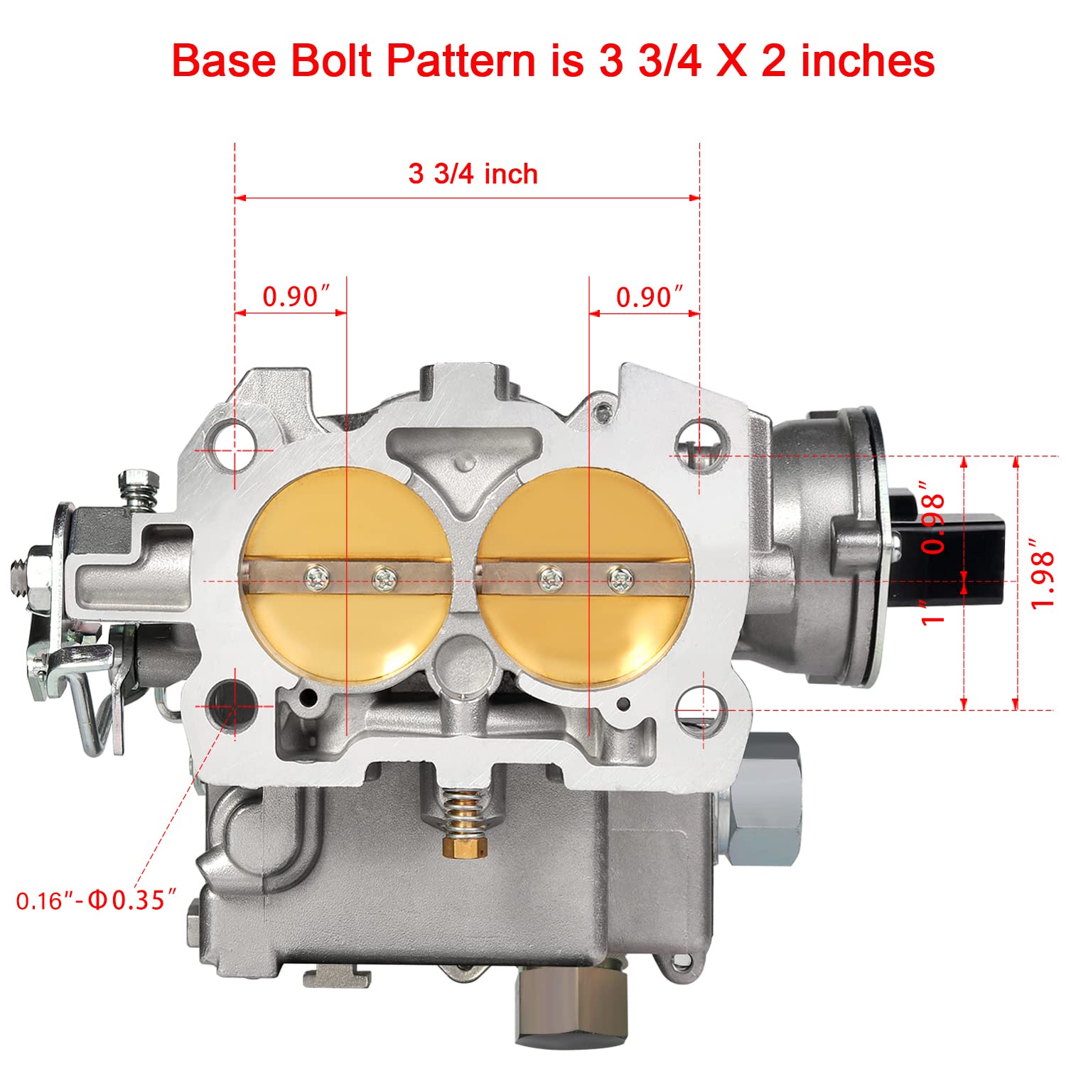 Marine Carburetor 2 Barrel Carb for Mercruiser Rochester Mercarb 3.0L 2.5L 4 CYL Engines with Electric Choke & Jets Gaskets Long