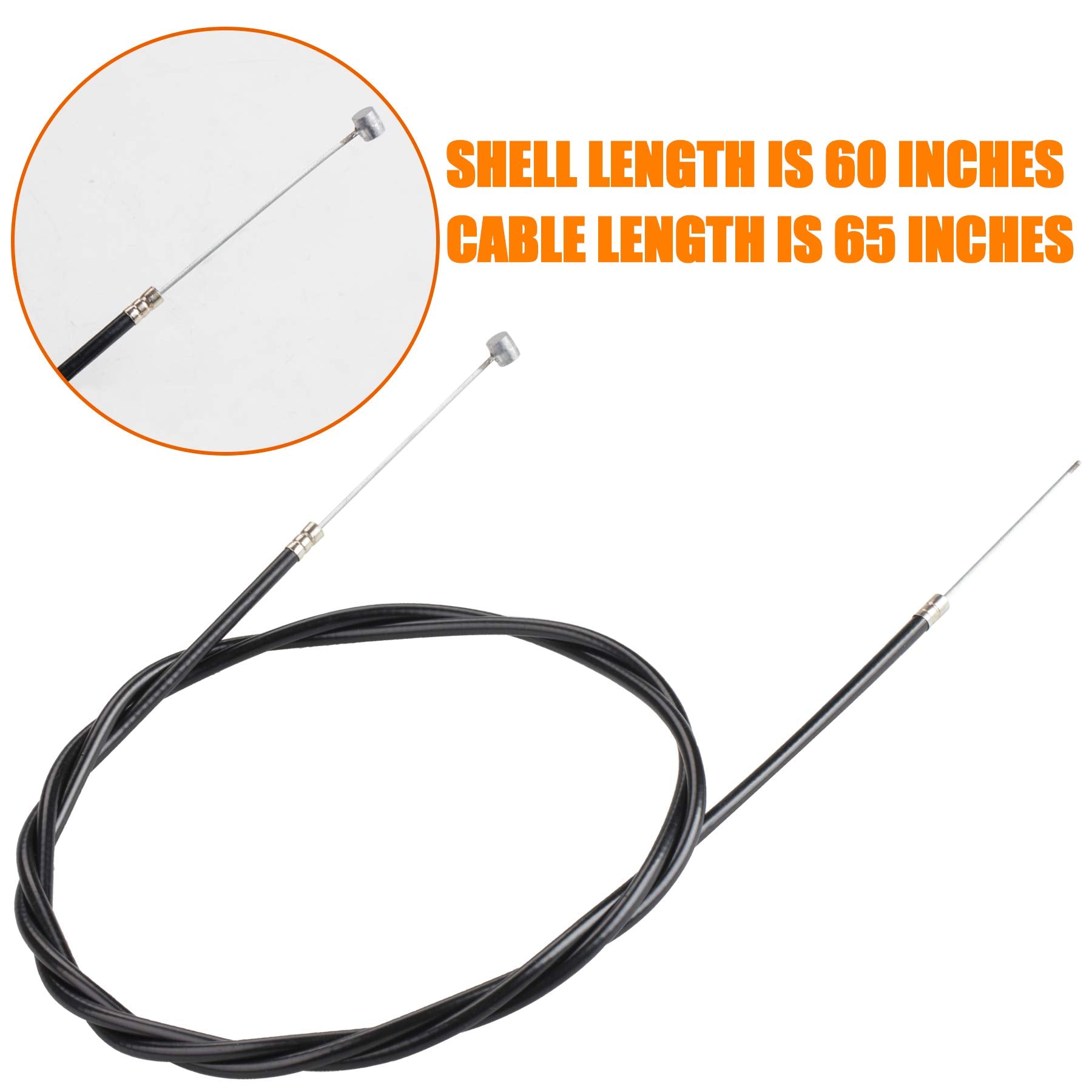 Mrelc 60' Universal Throttle Cable Compatible With Go Kart Cart Go-Cart Minibike Mini Bike Atv Cycle