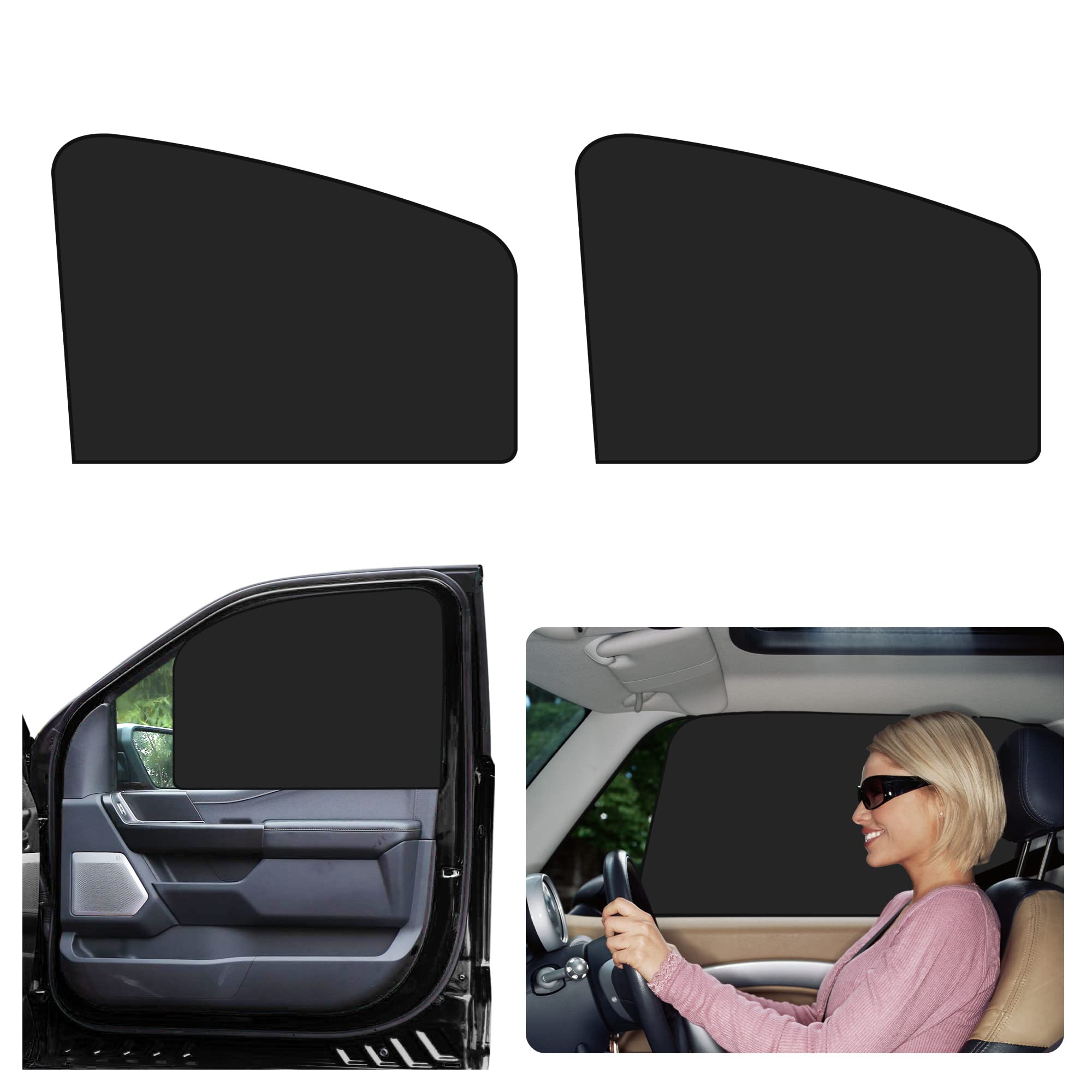 2Pack Car Window Shades with Magnets,100% Strong-Light Blocking&UV Protection Auto Privacy Shades,Car Essential Interior Accesso