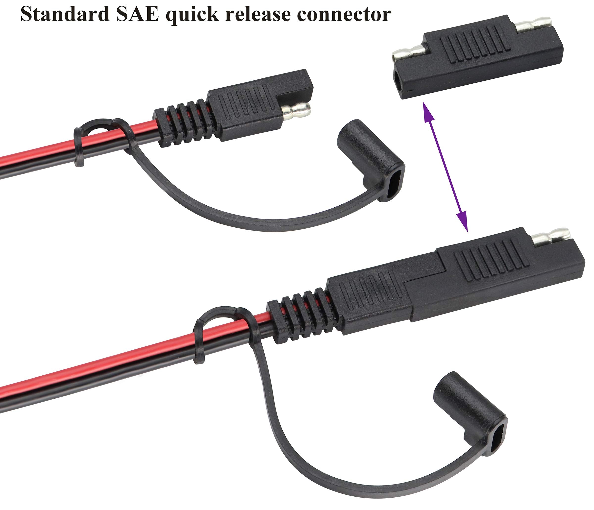 Aaotokk Sae Cigarette Lighter Battery Cable,16Awg 12V Cigarette Lighter Female Plug To Sae 2 Pin Quick Release Disconnect Connec