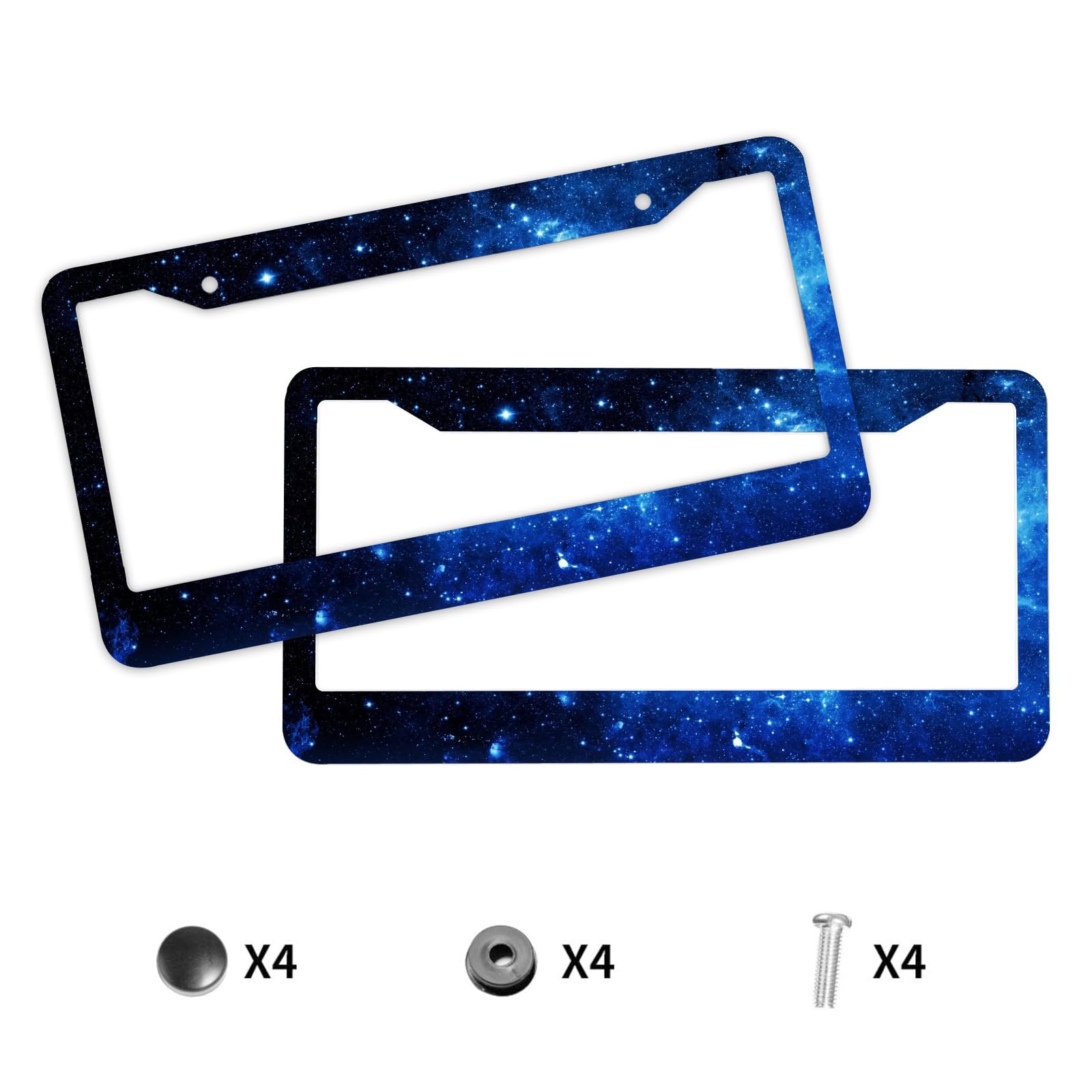 2Pcs Daisy License Plate Frame Cute Black And White Flower Art Car Accessories Floral License Plate Frame Holder For Front Rear