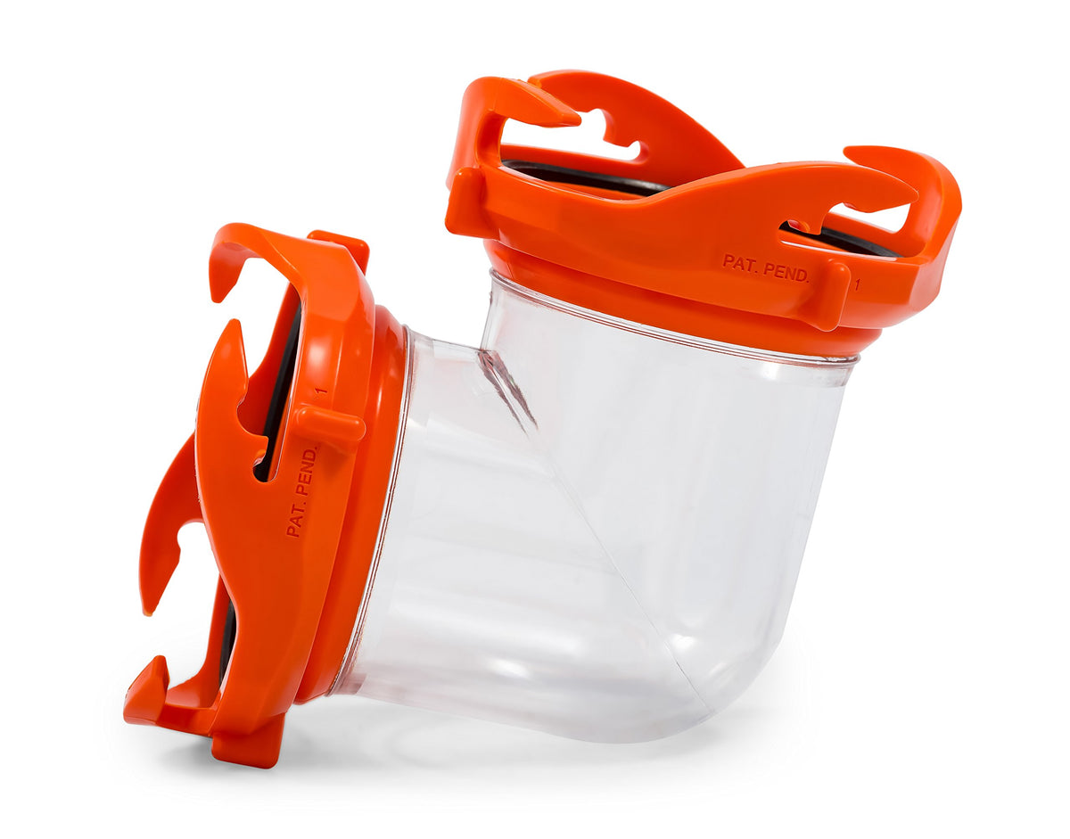 Camco Rhino 90-Degree RV Tote Tank Adapter - Features Clear Low-Profile 90-Degree Elbow & 4 Bayonet Prongs on Each End for Odor-