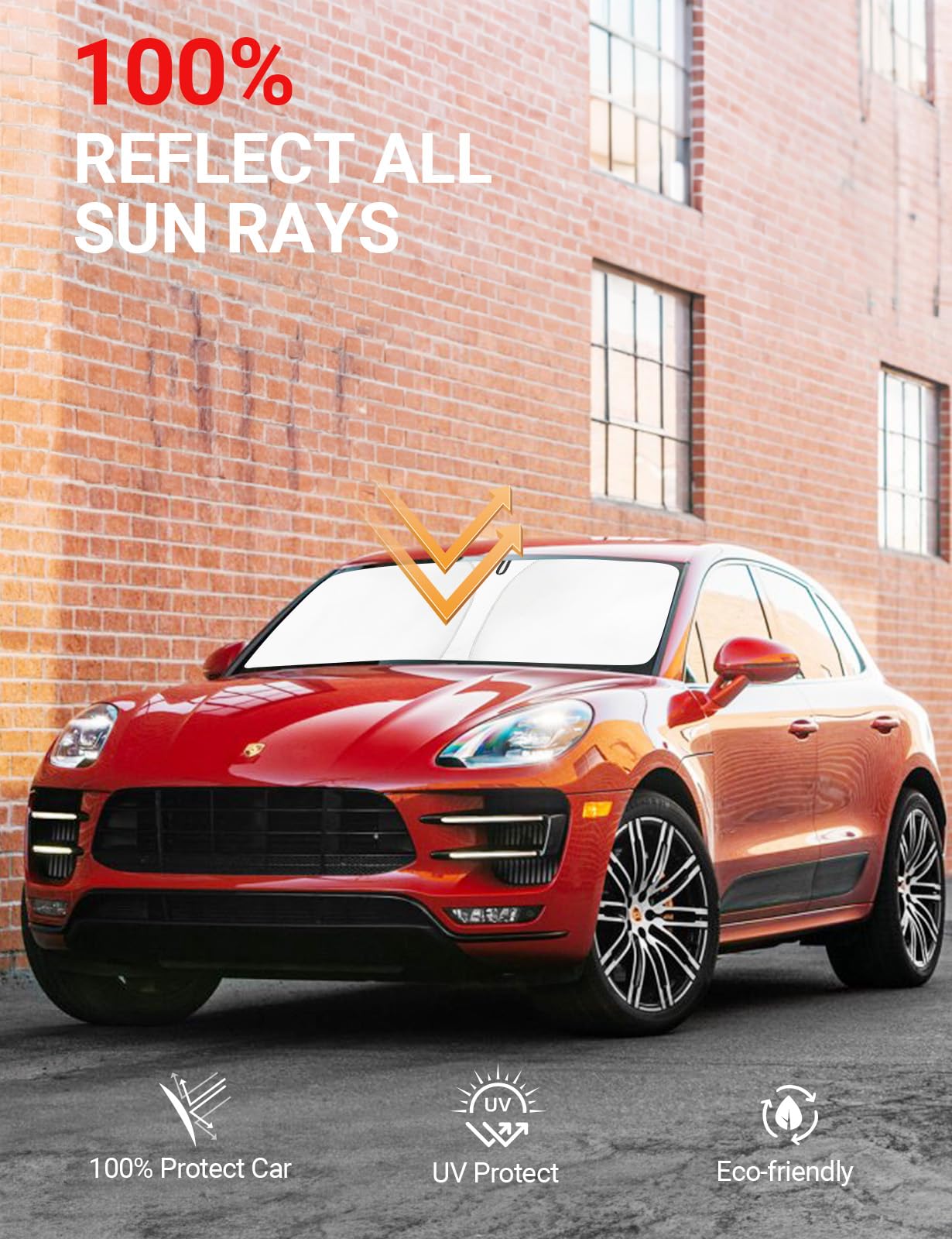 Proadsy 2025 Upgrade Front Windshield Sun Shade Foldable Sunshade Protector Custom Fit For 2014-2024 2025 Porsche Macan Suv Acce