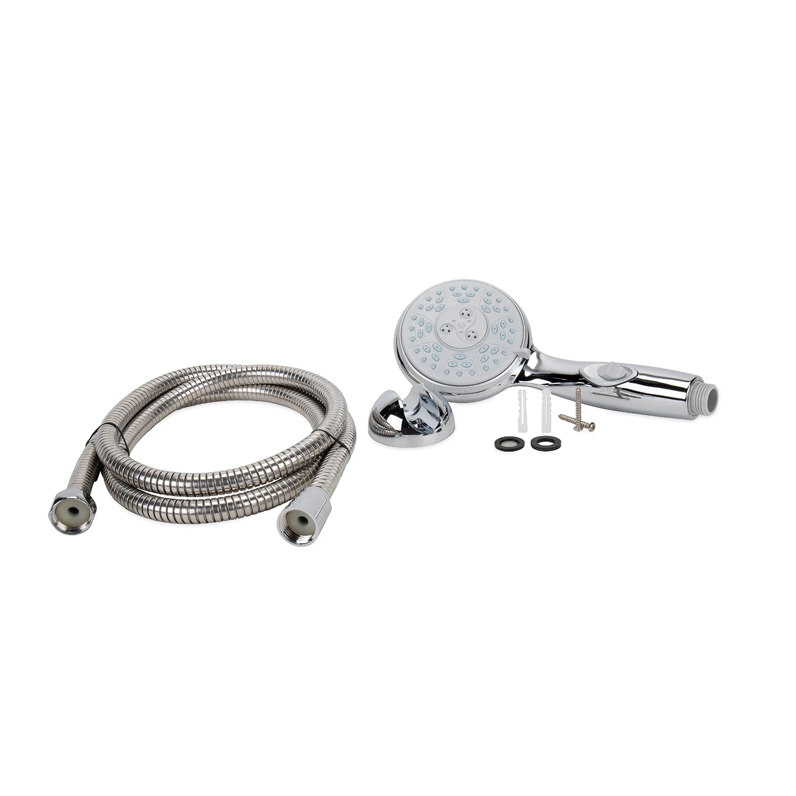 Camco 43713 Rv Shower Head Kit With On/Off Switch And 60 Flexible Shower Hose (Chrome)