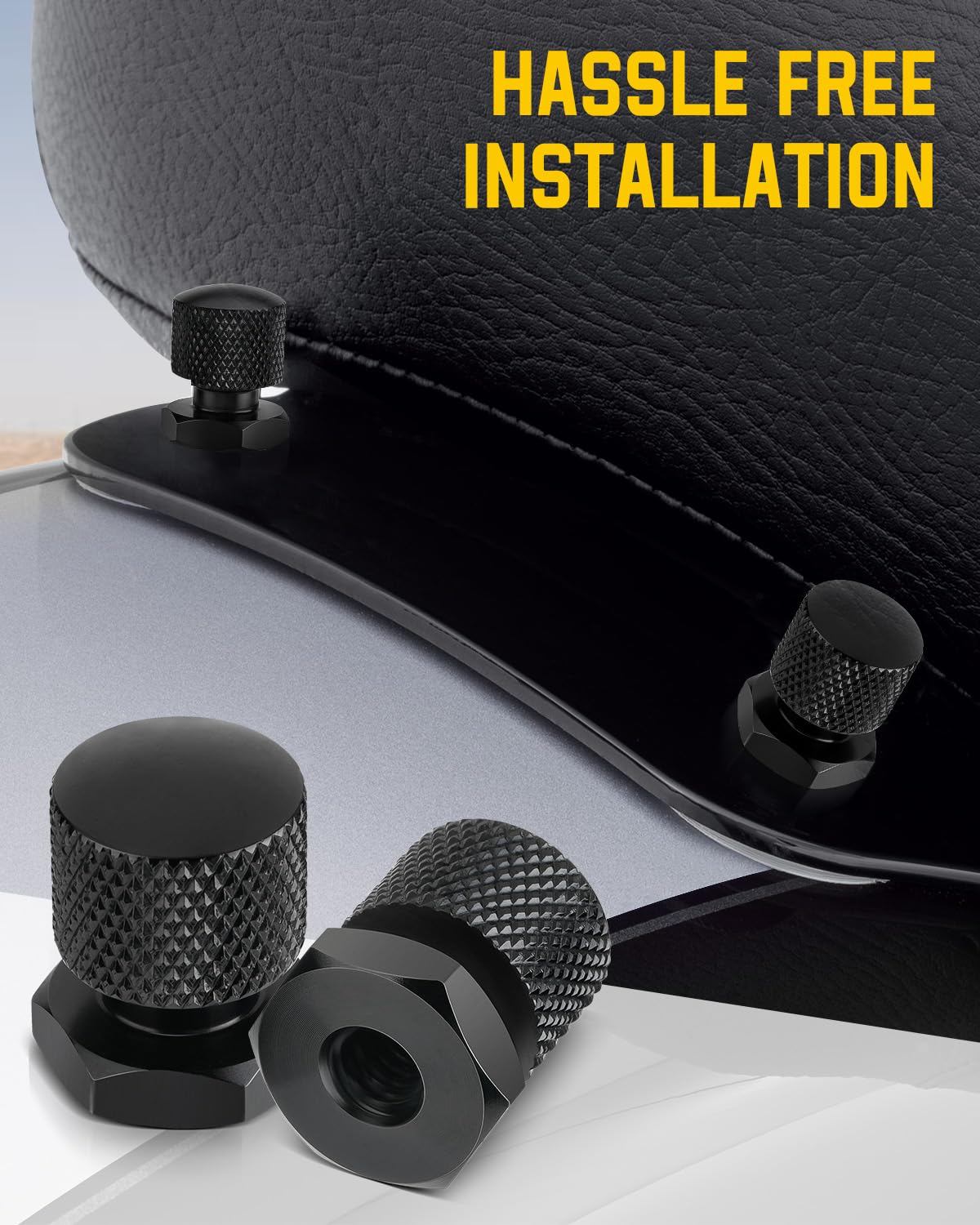 Anonemoto Black Solo Seat Nuts, Solo Seat Mounting Nuts Compatible For Harley Davidson 1997-2024 Touring Street Glide Road Glide Road King Softail…