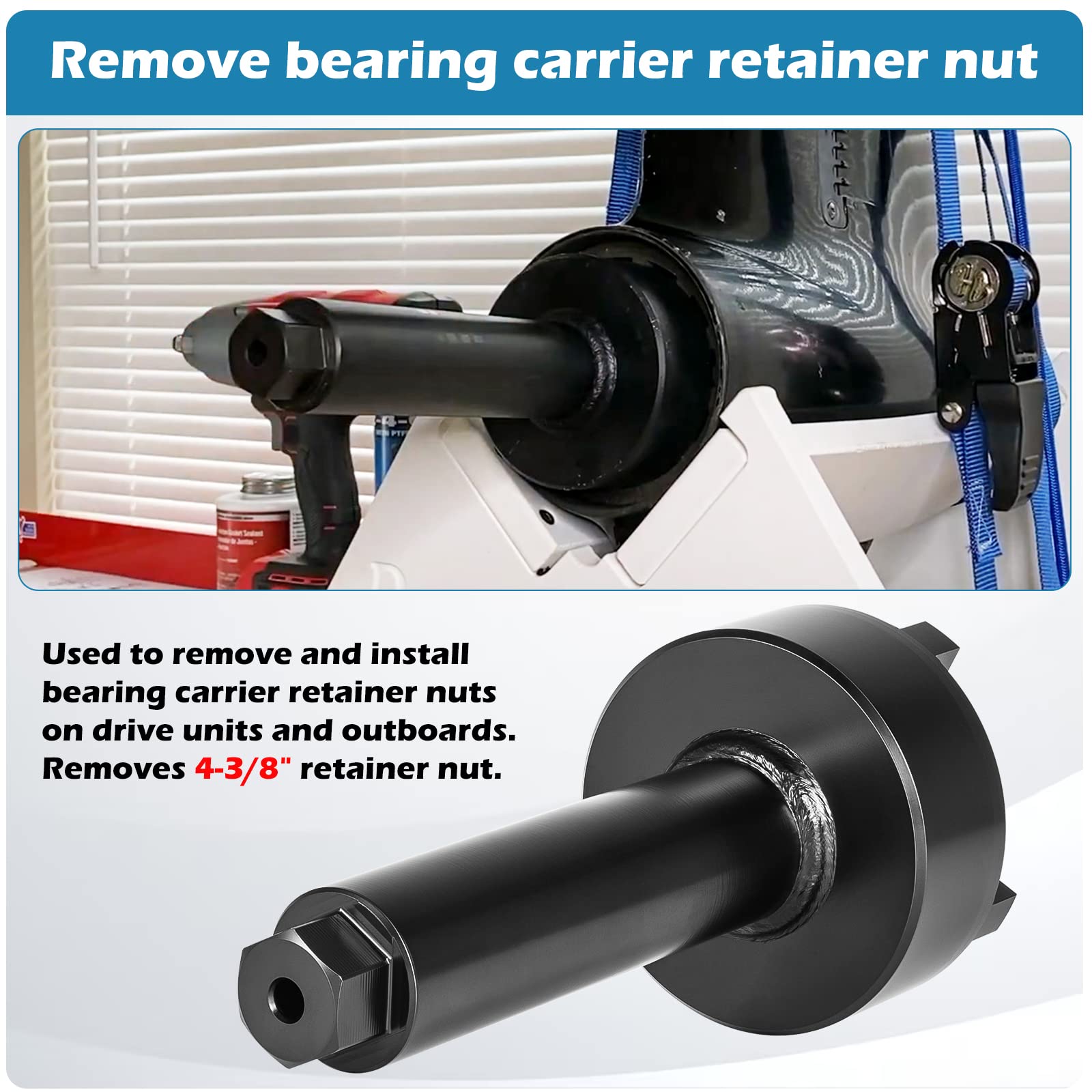 Bearing Carrier Retainer Nut Wrench Tool For Mercruiser Alpha One, Pre Alpha, Generation 2, Bravo One, Trs Outdrives, Replace# 9