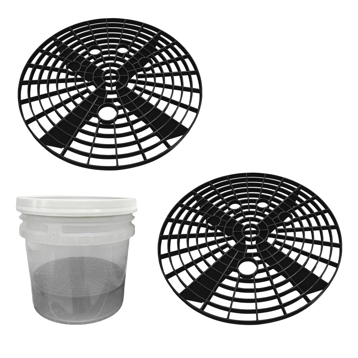 Yourkar Car Wash Bucket Inserts - 2 PCS Plastic Grit Trap for Vehicle Detailing, Auto Dirt Collectors, Fits 12 Inch Diameter Buc