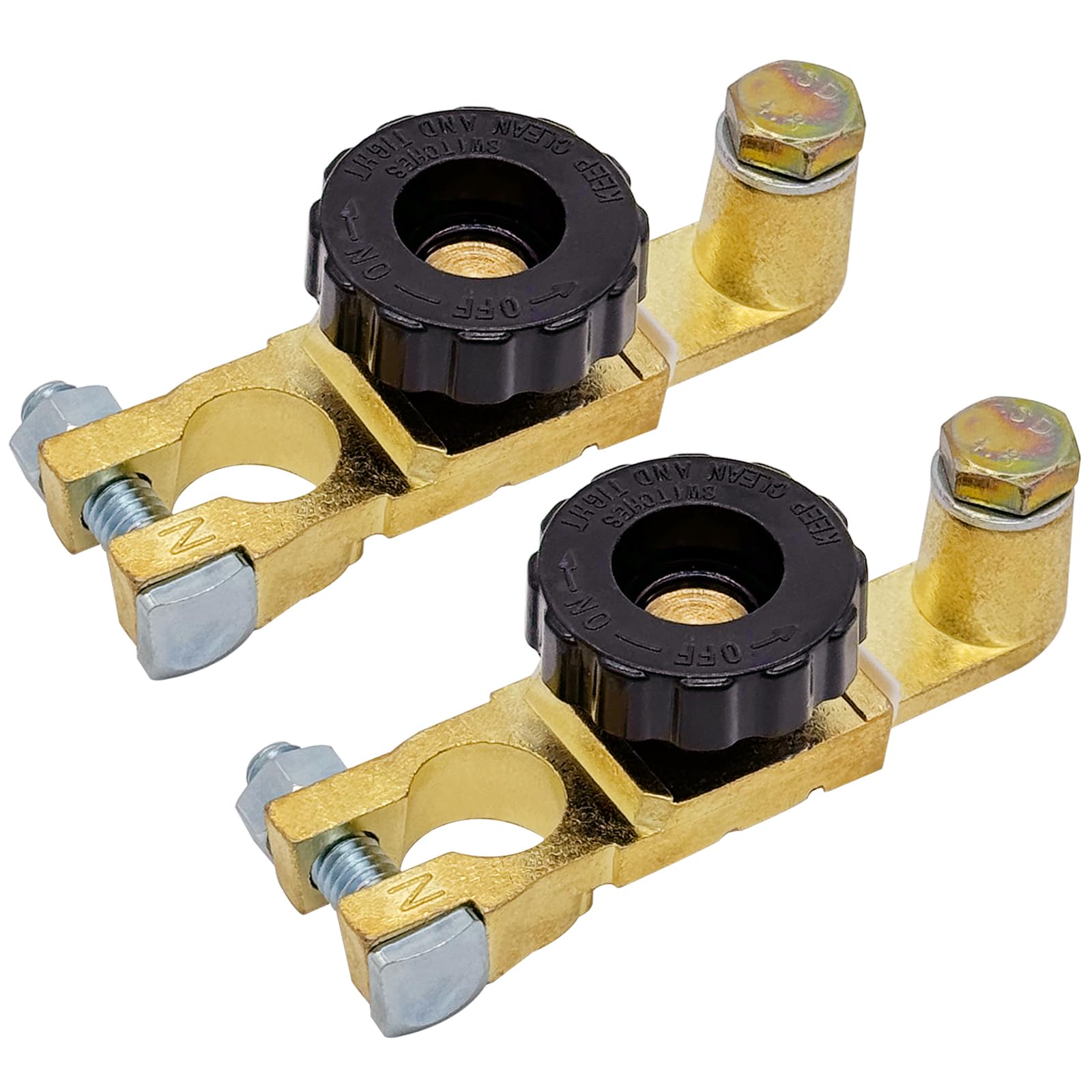 Ampper Top Post Battery Disconnect Switch, Battery Master Switch Isolator W/ M8 Top Bolt For Power Disconnect Cut Off (2 Pack)