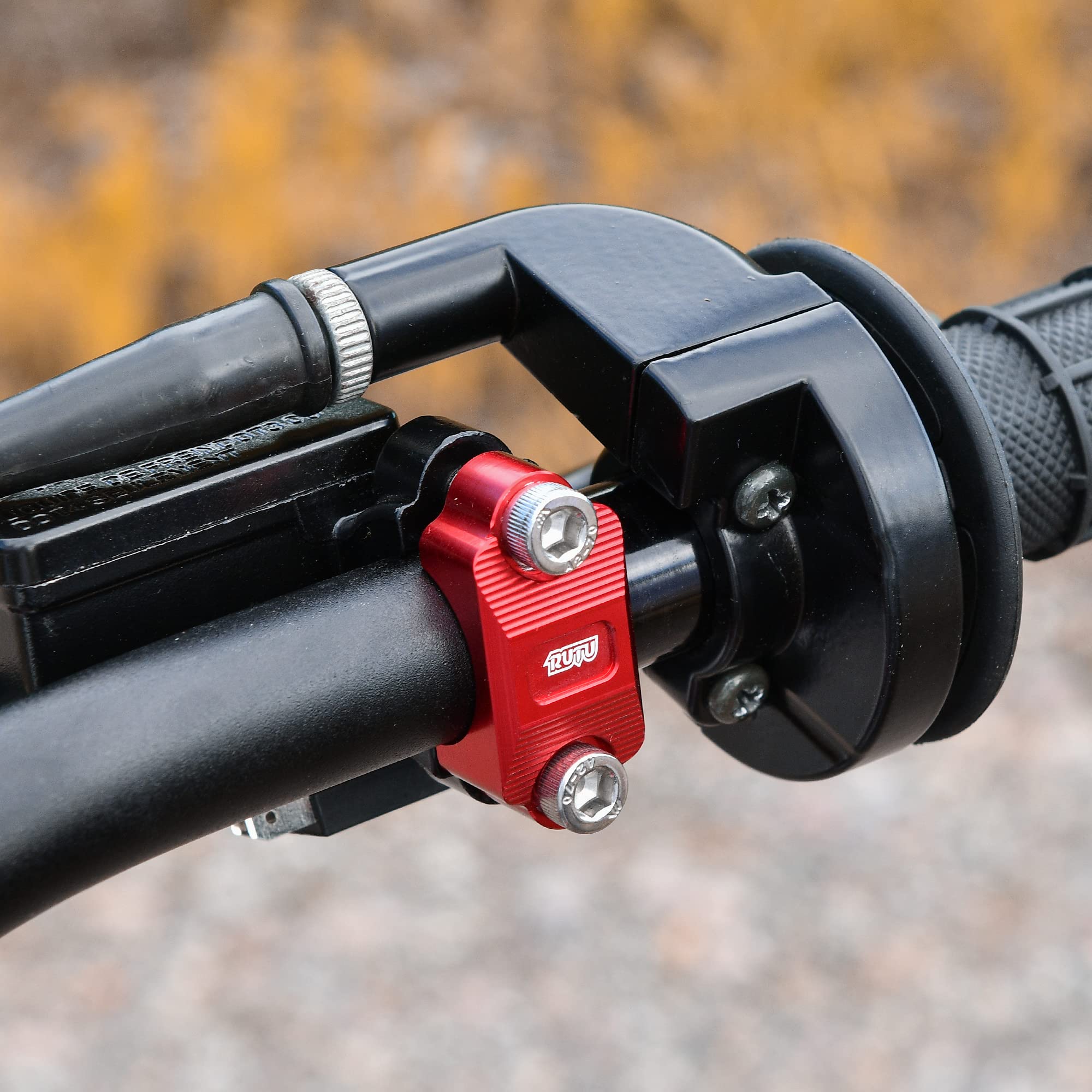 Rutu Cnc Motorcycle Clamp 7/8 Inch Dirt Bike Brake Lever Holder Clamp 1 1/8 For Brake Master Cylinder Clutch Perch Pit Bike Crf2