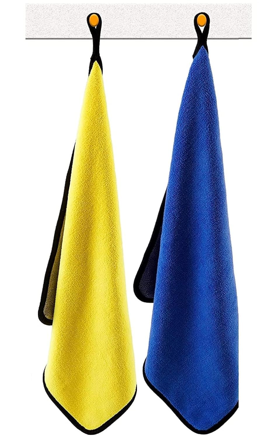 KALPANA Fashion Microfiber Soft Cloth for Car & Bike Cleaning Wash Towel Absorbent Soft Kitchen Cleaning Hanging Towel (Pack of 