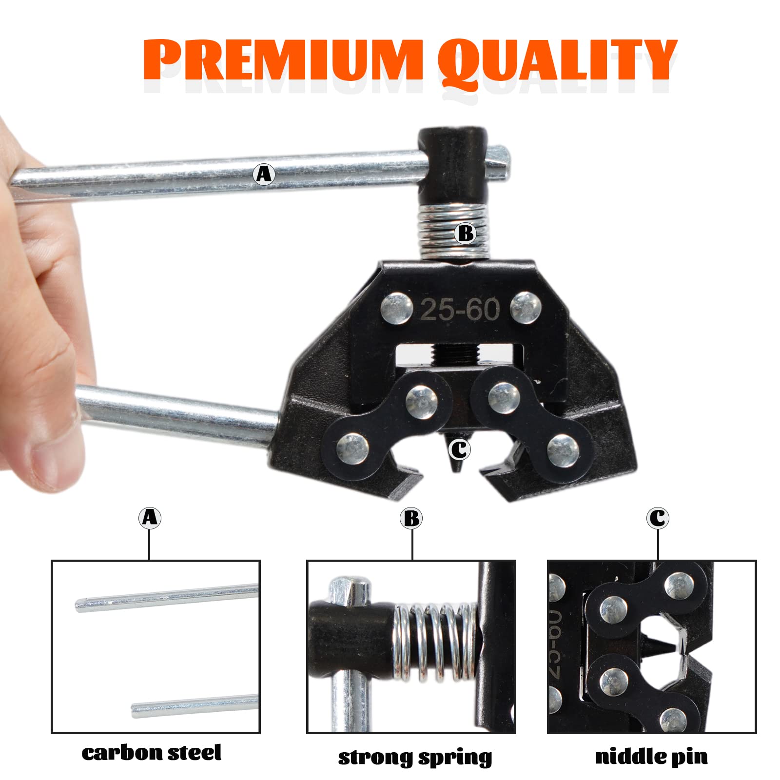 YIUIY Roller Chain Breaker Cutter Chain Holder Puller Disassembly Tools Kit #25-60 Chains Replacement Set for Bicycle Motorcycle