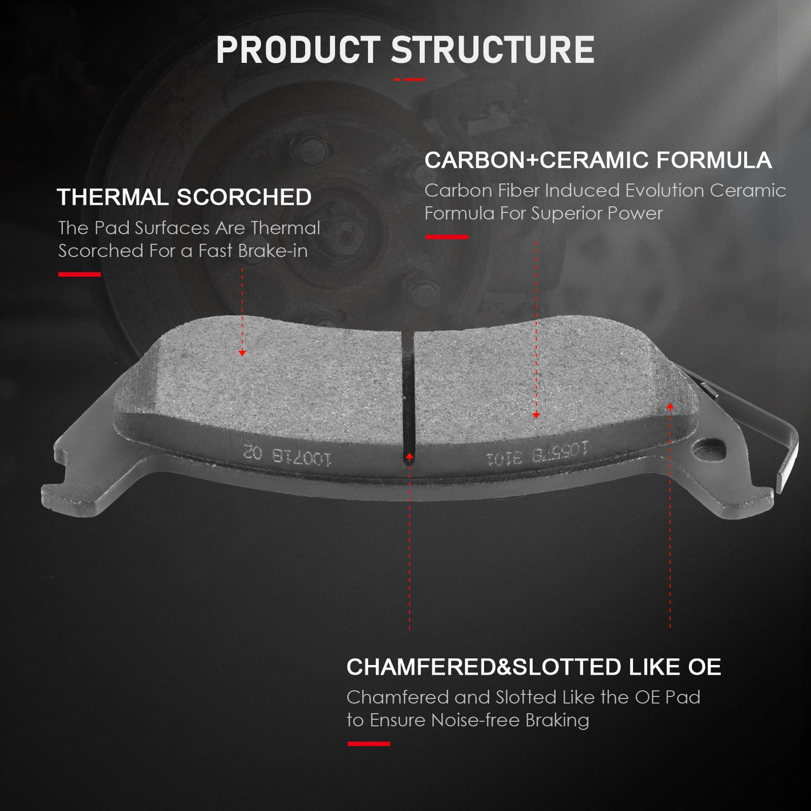 Cciyu D931 D932 Front Rear Ceramic Brake Pads Kit 8 Set Fit For 2003-2011 For Ford Crown Victoria 2003-2011 For Lincoln Town Car