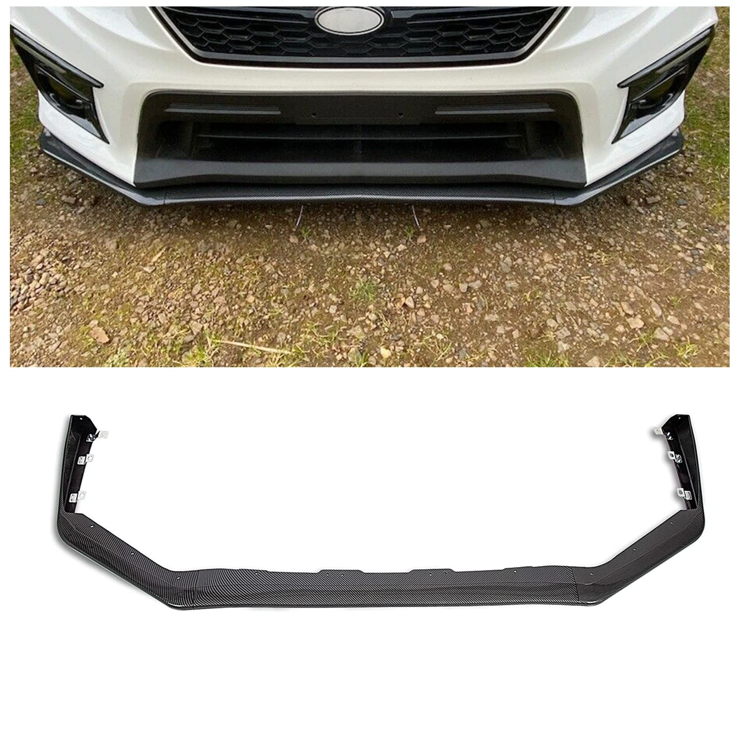 ECOTRIC Front Bumper Lip Spoiler Compatible with 2015-2021 Subaru Impreza WRX & STI Lower Splitter Finisher Under Chin Spoiler -