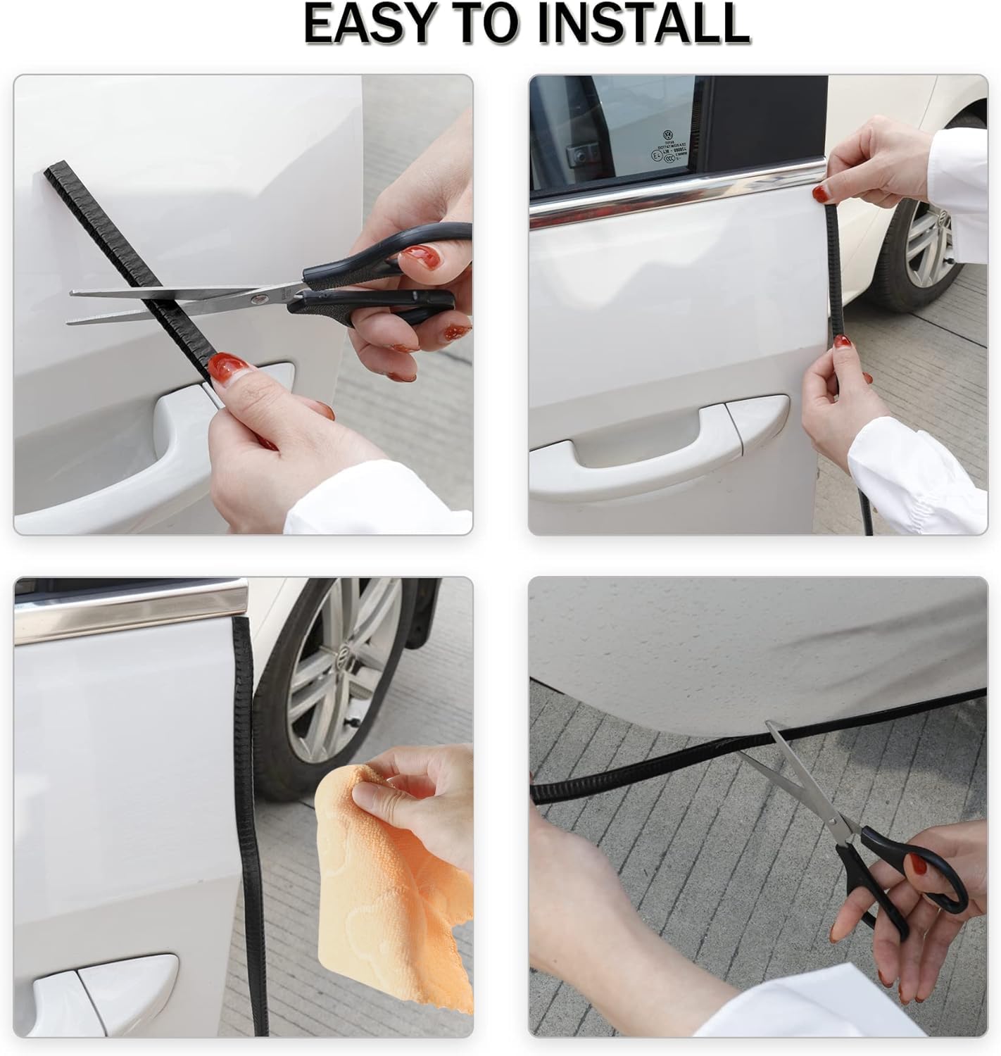 Singaro 16.4Ft (5M) Car Door Edge Guard, No Glue Car Door Entry Guard Protective Strip, Rubber Edge Trim Car Door Protector, App