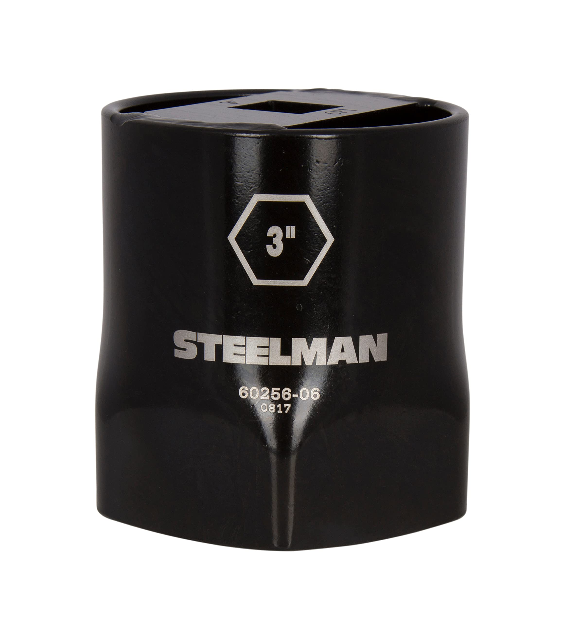 Steelman 3-Inch 6-Point Locknut Socket, 3/4-Inch Drive, Install and Remove Wheel Bearing Locknuts, Laser Etched, Powder-Coated S