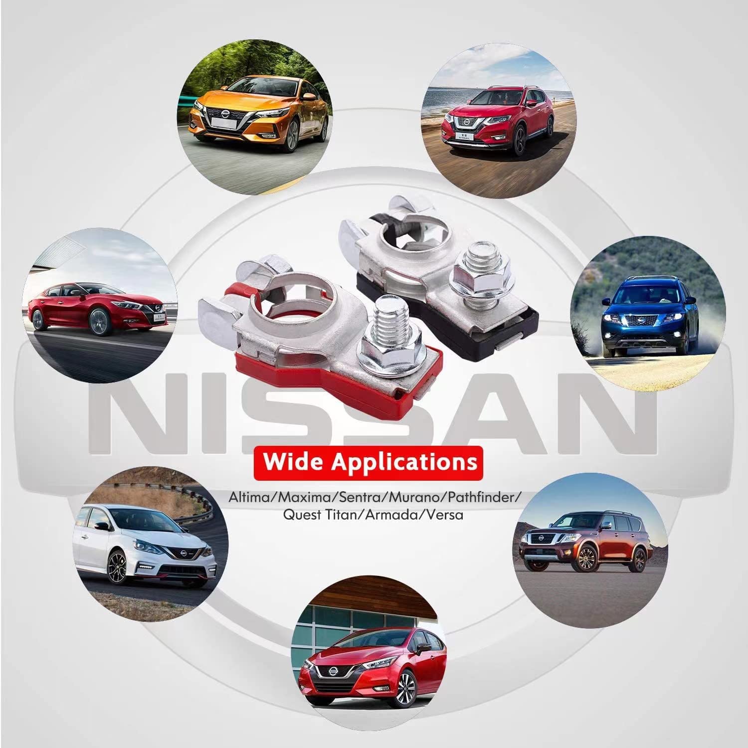 Battery Terminal Connectors(1 pair), Positive & Negative Auto Battery Cable Terminal Top Post With plastic bottoms,Automotive Ac