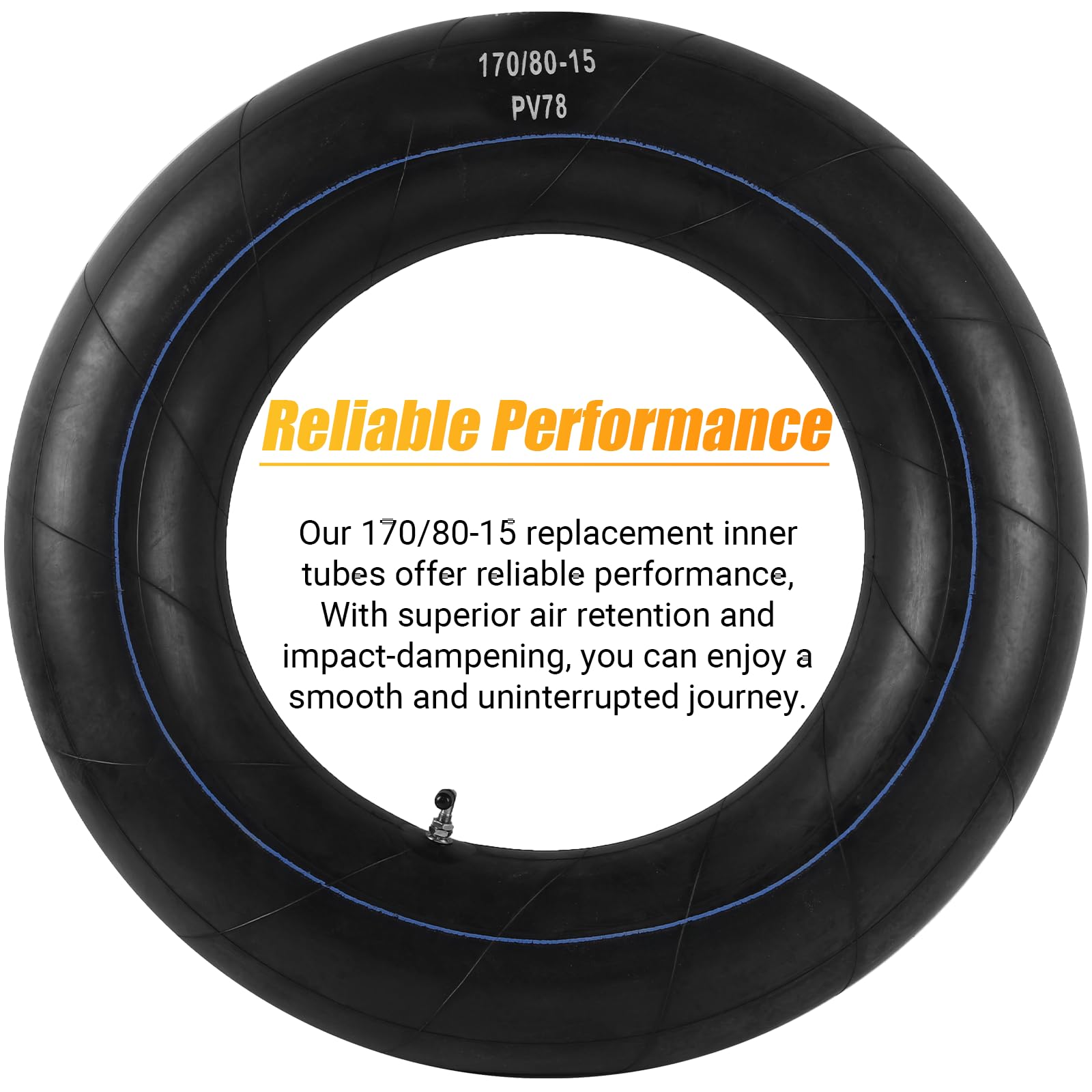 Ar-Pro 170/80-15 Replacement Inner Tubes Heavy Duty With Pv-78 Valve Stem - Premium Butyl Rubber Power Sports Inner Tube Perfect