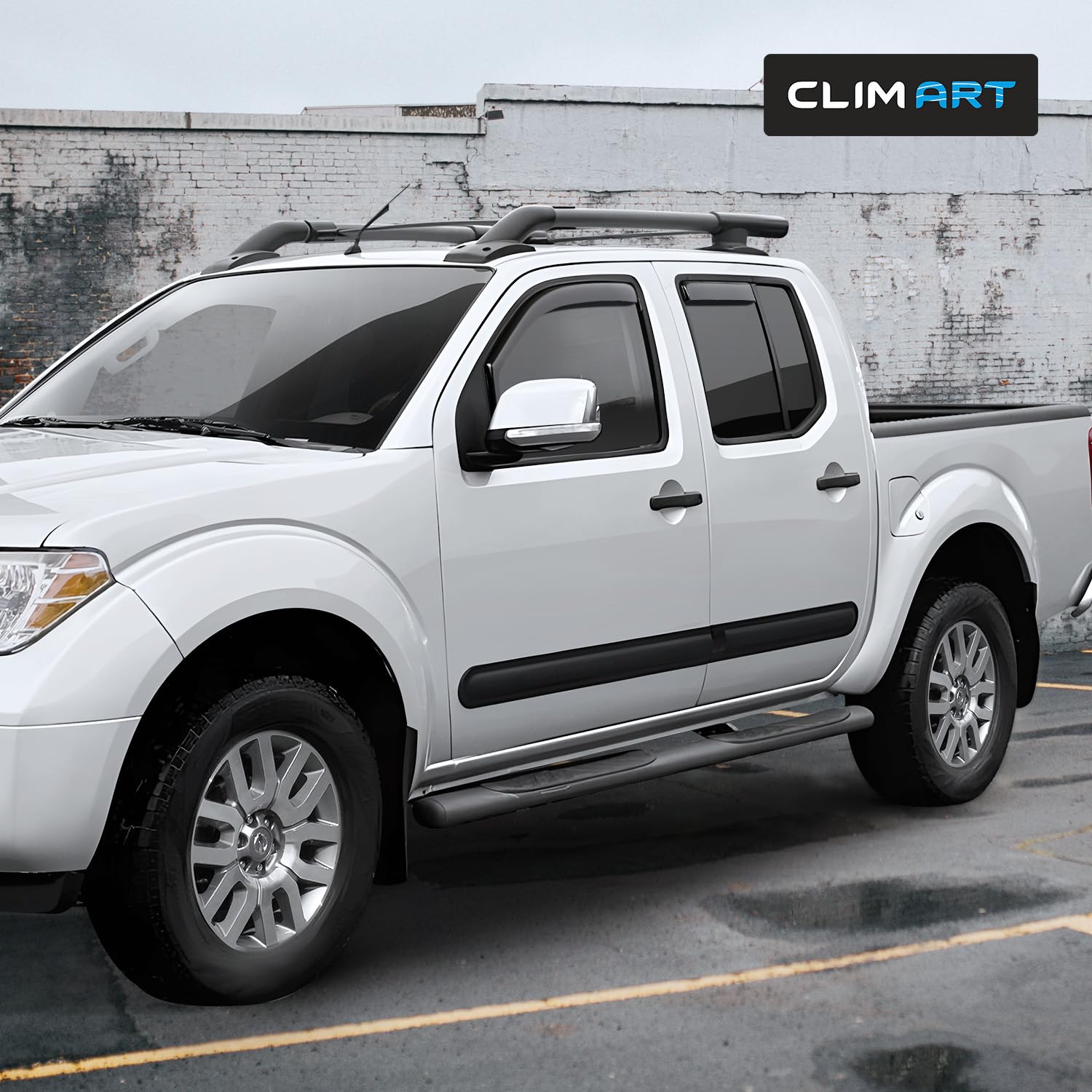 Clim Art In-Channel Incredibly Durable Rain Guards For Nissan Frontier 2005-2021 Crew Cab, Original Window Deflectors, Vent Wind