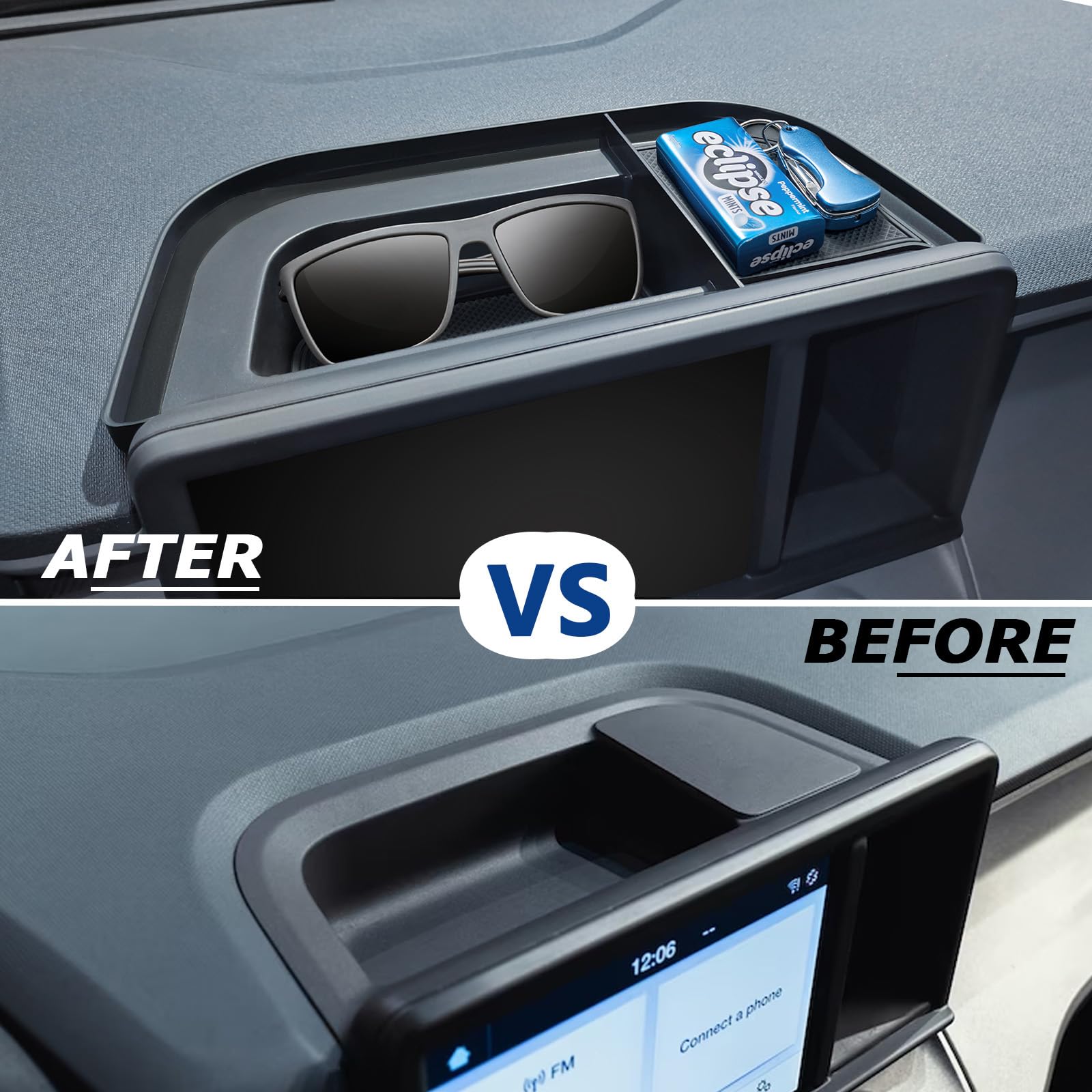 Topinstall Dash Compartment Storage Tray Compatible With 2022-2024 Ford Maverick & Hybrid Xl Xlt Lariat Pickup Truck Dashboard C