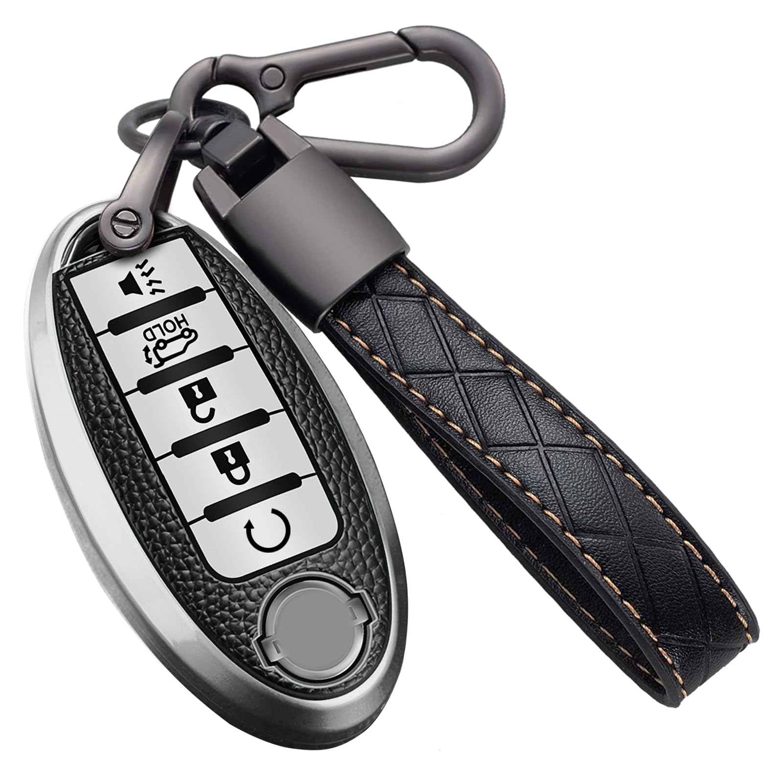 Key Fob Cover For Nissan With Keychain Accessories, Premium Soft Tpu Full Protection Key Case For Altima Rogue Sentra Maxima Arm