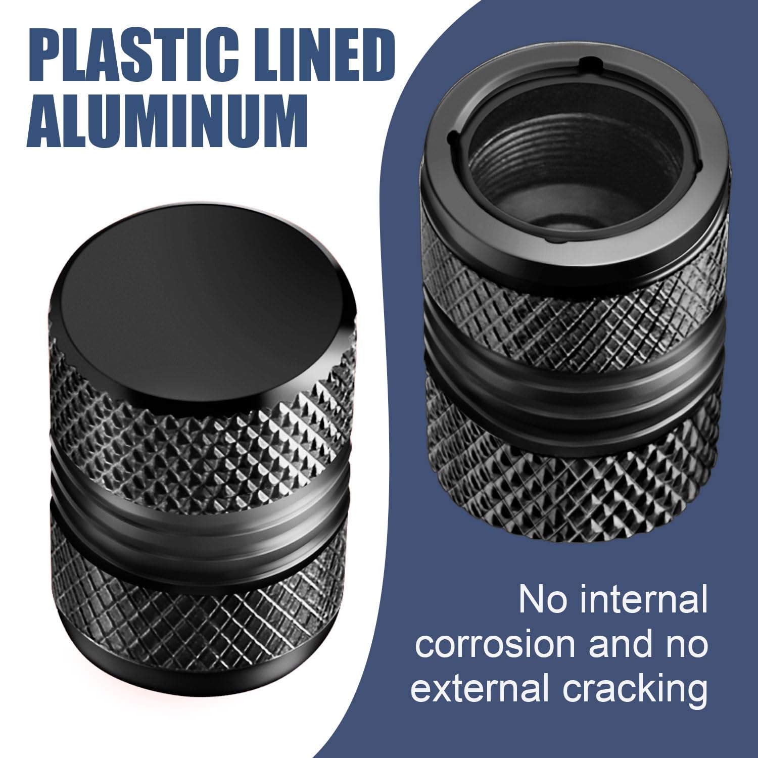 Tire Valve Stem Caps - 4 Pack Anti-Corrosion Premium Anodized Alloy Tyre Air Valve Caps Cat Dog Paw For Car Suv Bike Black