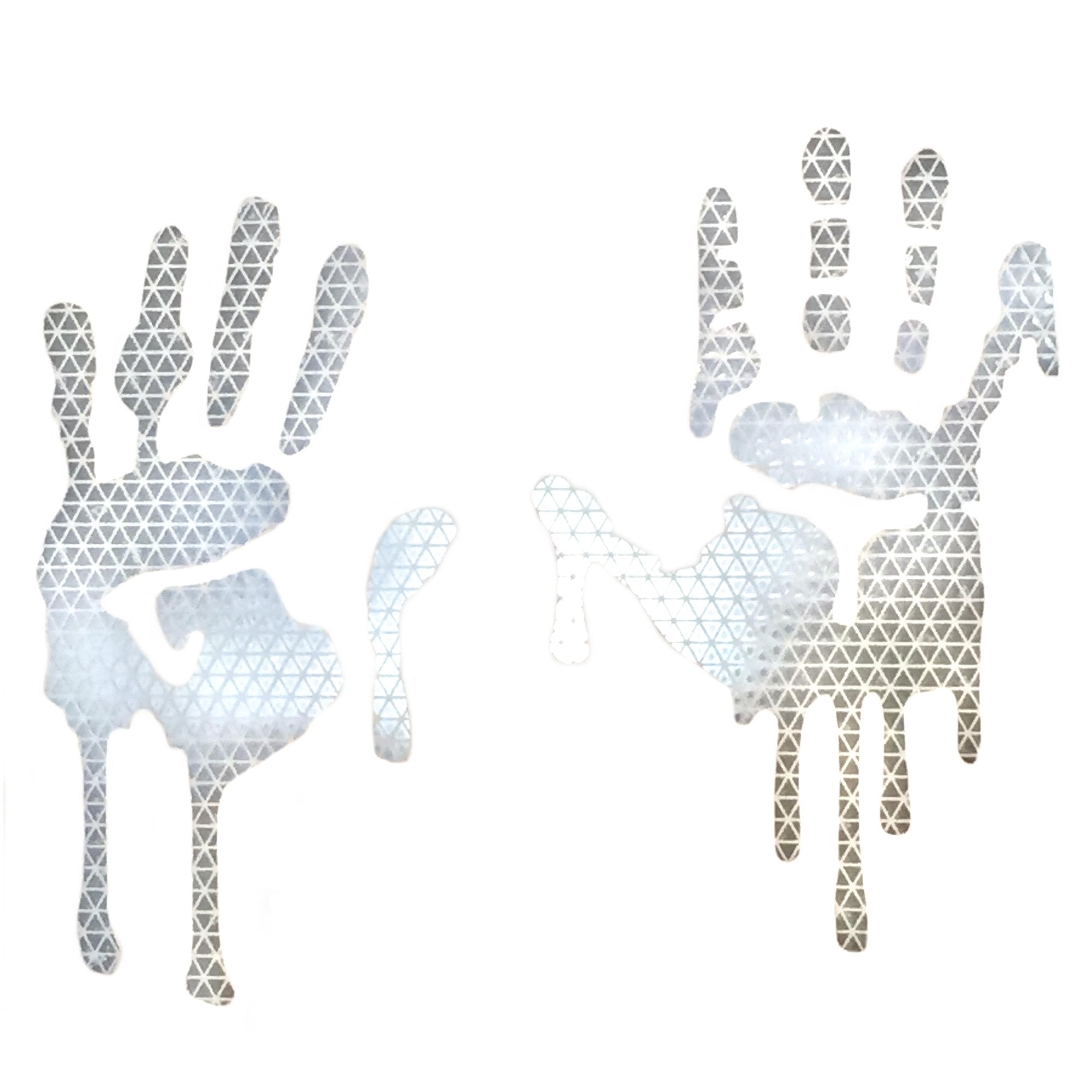 Customtaylor33 High Intensity Grade Reflective Bloody/Dripping Hands Decals For Helmets, Windscreens, Rear Windows, Bumper Stick