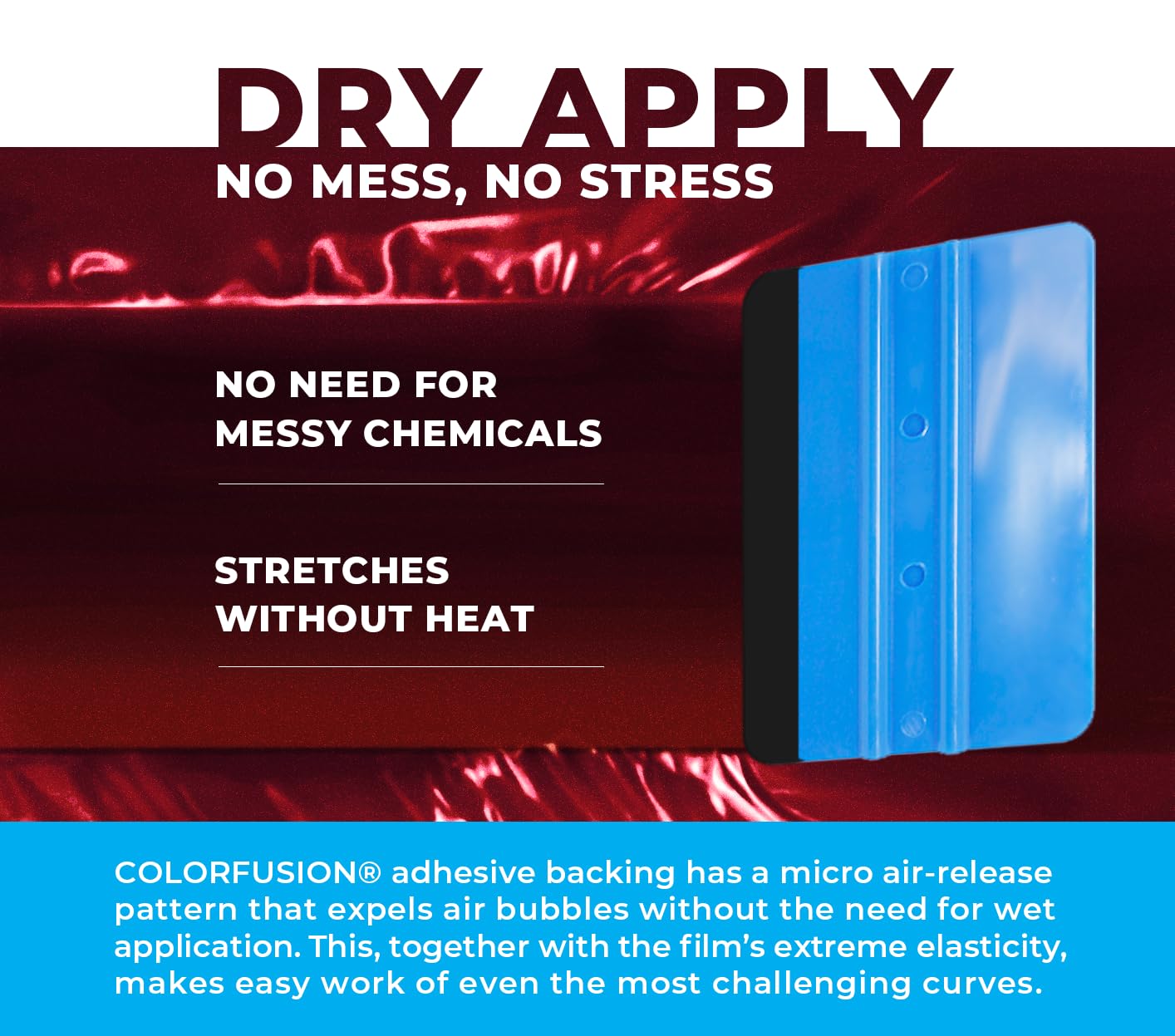 Colorfusion Ppf By Vvivid, Gloss Demon Dry Apply Ppf Vinyl Car Wrap Roll 6Ft X 5Ft