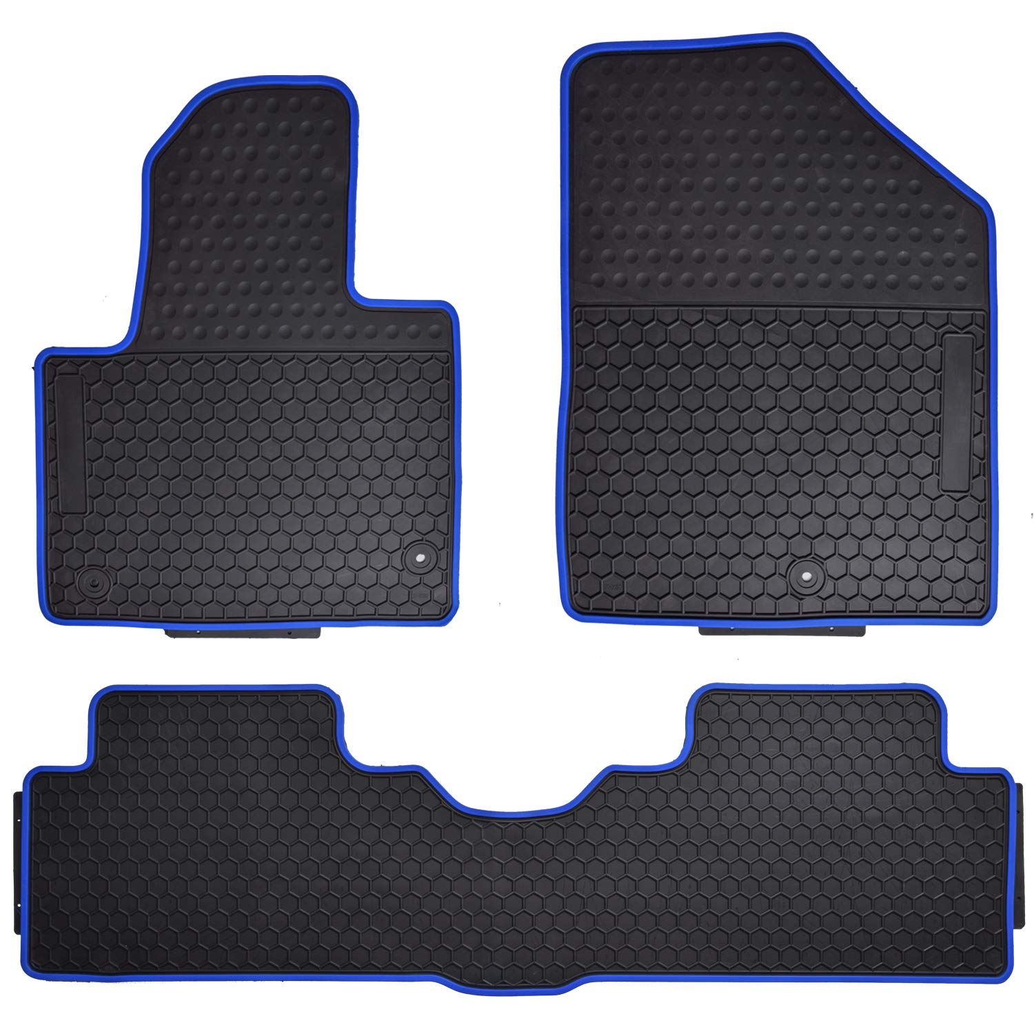 Megiteller Car Floor Mats Custom Fit for Hyundai Santa Fe 2013 2014 2015 2016 2017 2018 Odorless Washable Heavy Duty Rubber (All